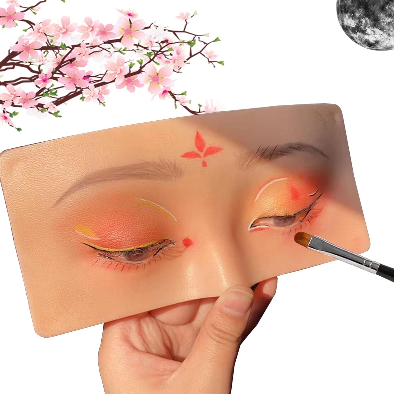 The Perfect Aid to Practicing Makeup,Silicone Mannequin Face For Makeup,Face For Makeup Practice,Professional Eyebrow and Eye Makeup Practice Board.