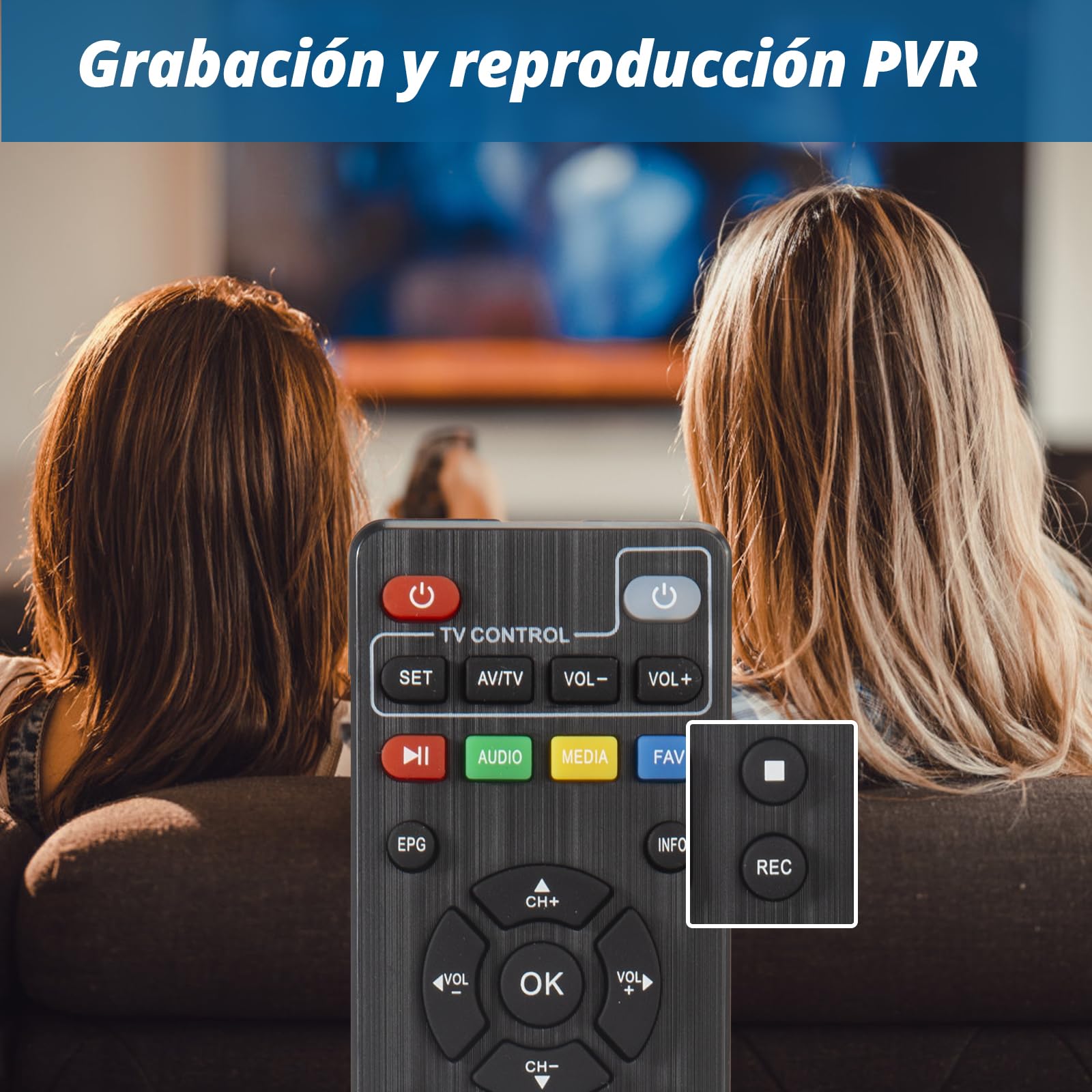 Decodificador TDT HD,Sintonizador TDT HD,Descodificador Digital para TV 2024,Decodificador DVB-T2,HD 1080P H265 HEVC Principal 10 bit,Soporta ETHERNET/USB WiFi/Proyector/PVR/Funciones Multimedia