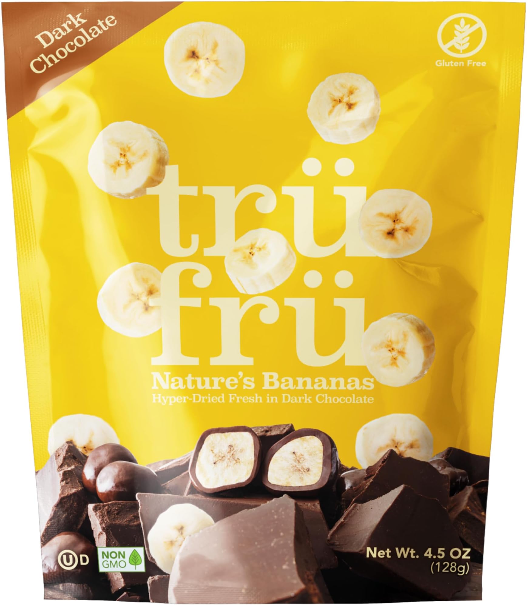 Nature's Bananas Hyper-Dried Fresh in Dark Chocolate 4.5 Ounce Bag