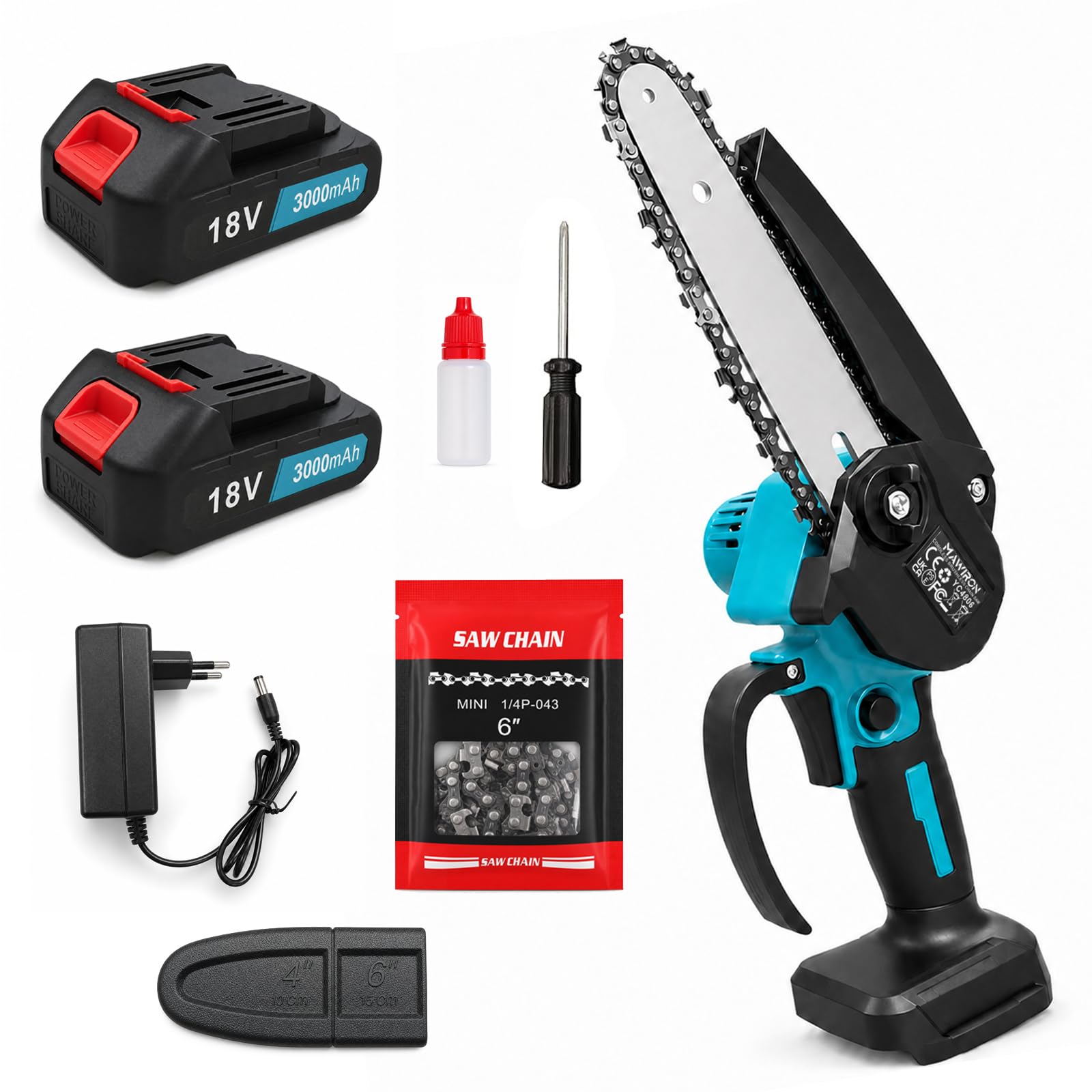 Mini tronçonneuse à batterie de 6",550W Tronconneuse Electrique