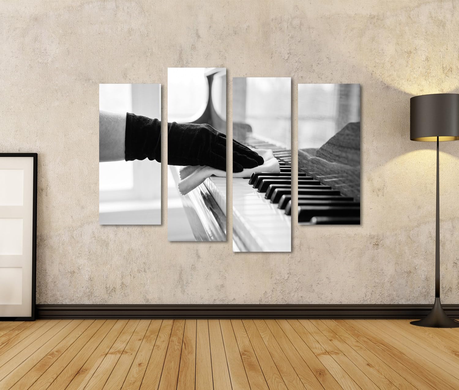 islandburner Quadro su tela, elegante decorazione da parete, per soggiorno, perfetto per gli amanti della musica, 4 pezzi