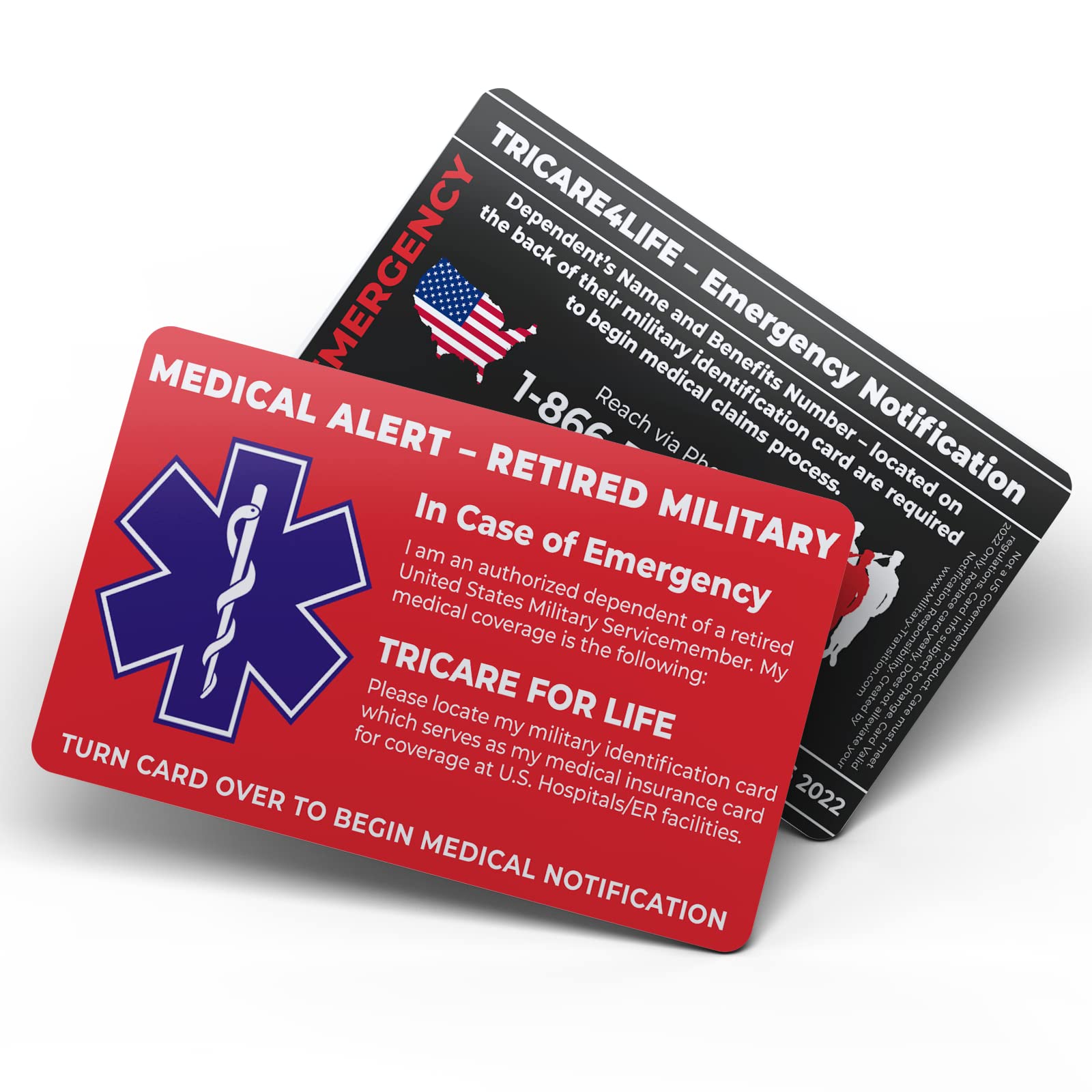 Military TransitionUS Retired Medical Alert Card - Dependents Only - Emergency Medical Contact Information for US Families - United States Locations Only