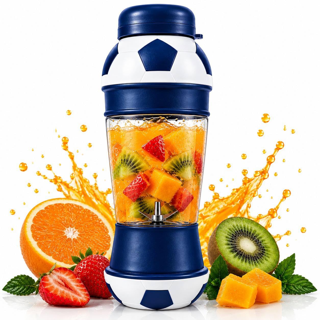 DiCUNO Soccer Folding Juicer Mixer Grinder Mini, Portable Blender for Smoothies & Juices, USB Rechargeable Bottle Juicer Blender, Smoothie Maker, Milkshake Blenders, Portable Juice Maker Bottle-picture-28
