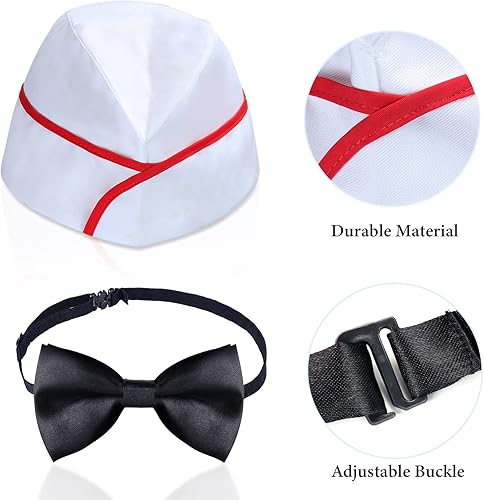 Miniatura 2 de Juego de disfraz de camarero para niños, kit de disfraz de proveedor, 6 piezas, delantal, pajarita, guantes, tarjetas para Halloween, juego de