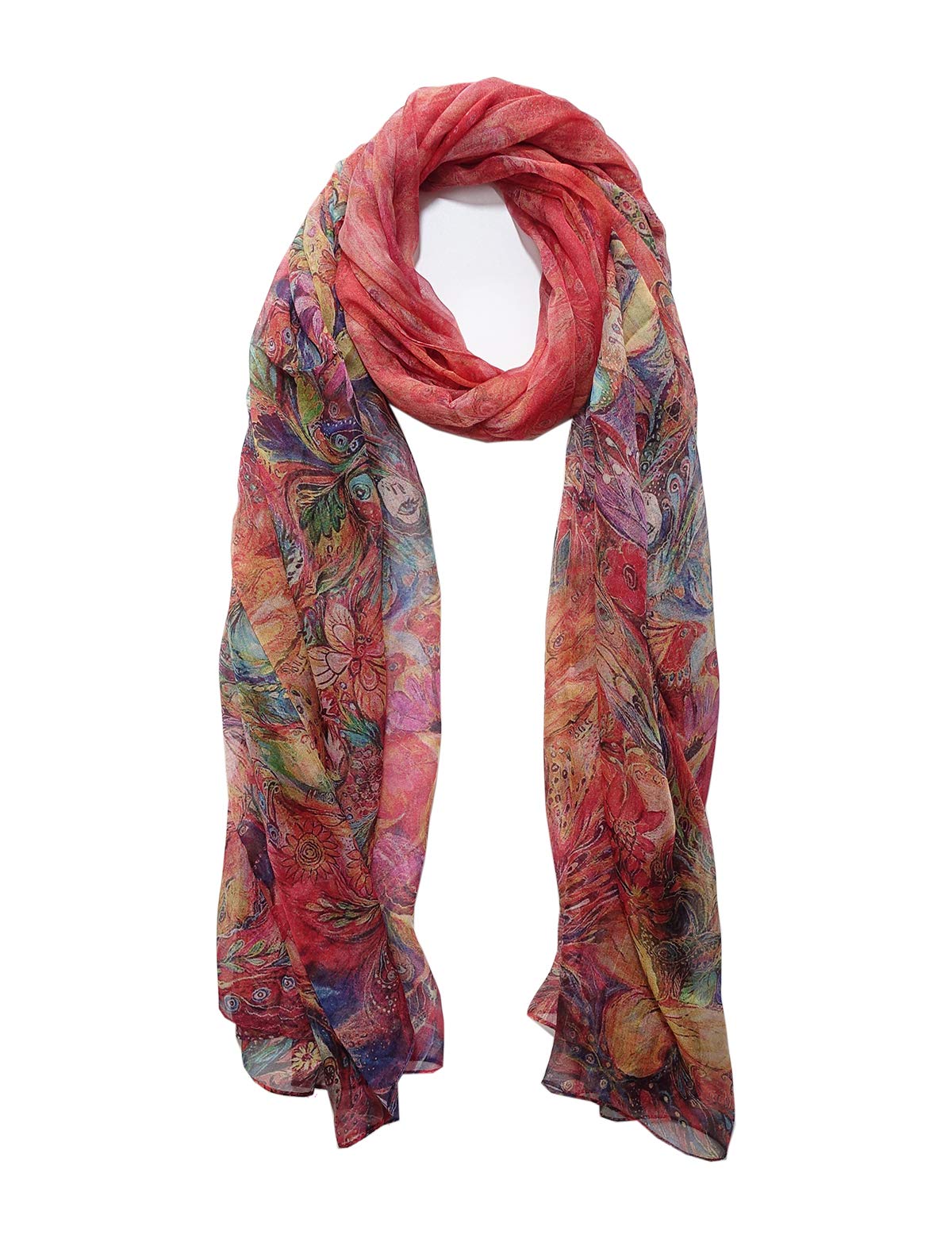 Sciarpa da donna in 100% seta, leggera, di lusso, 68 x 43 cm Color001. 90