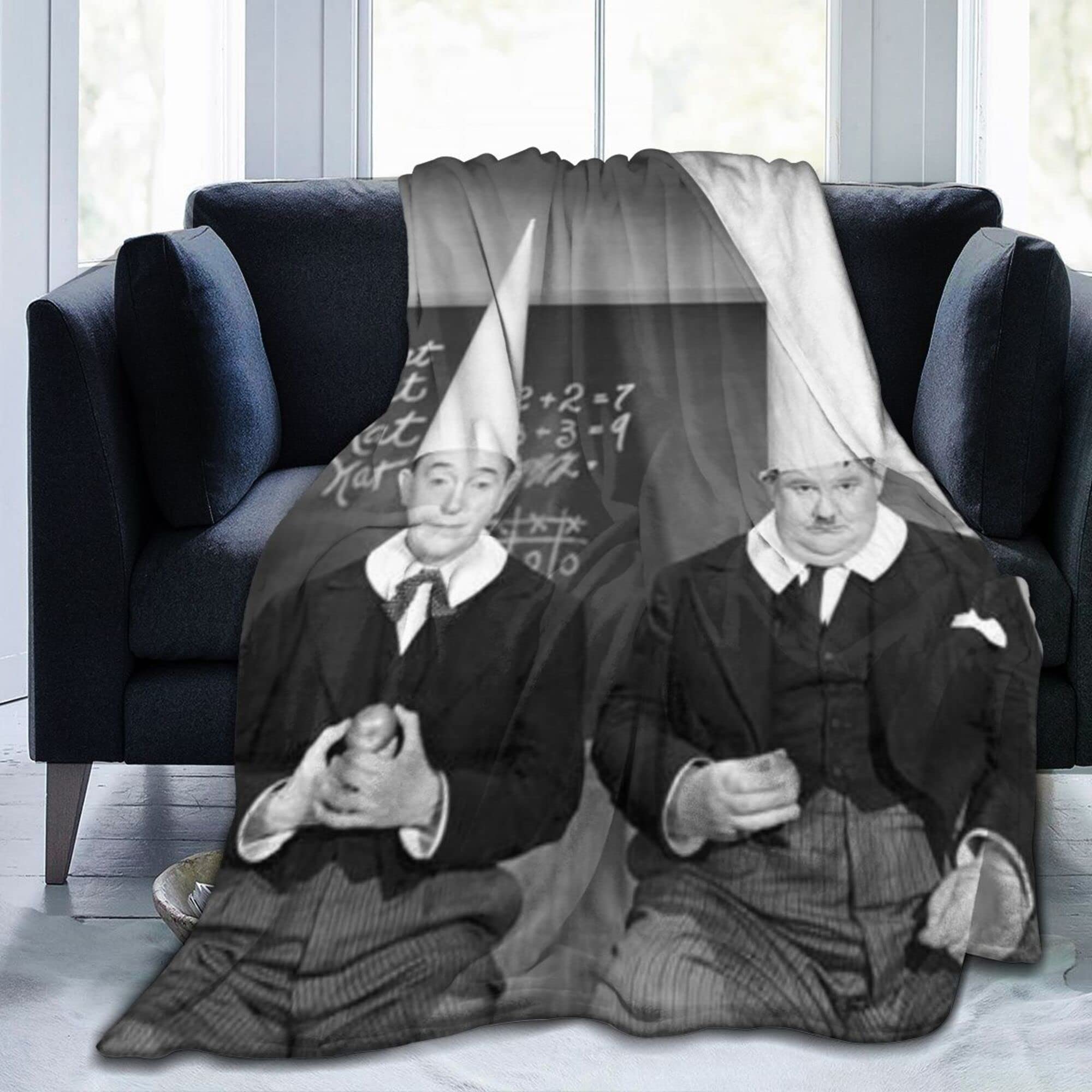Ultra-Soft Fluffy for Laurel and Hardy Lightweight & Warm, Ultra-Soft & Comfy Flannel Blanket, Microfiber Fleece Blanket, Anti-Pilling Plush Blanket for Couch, Bed, Sofa50"x40"