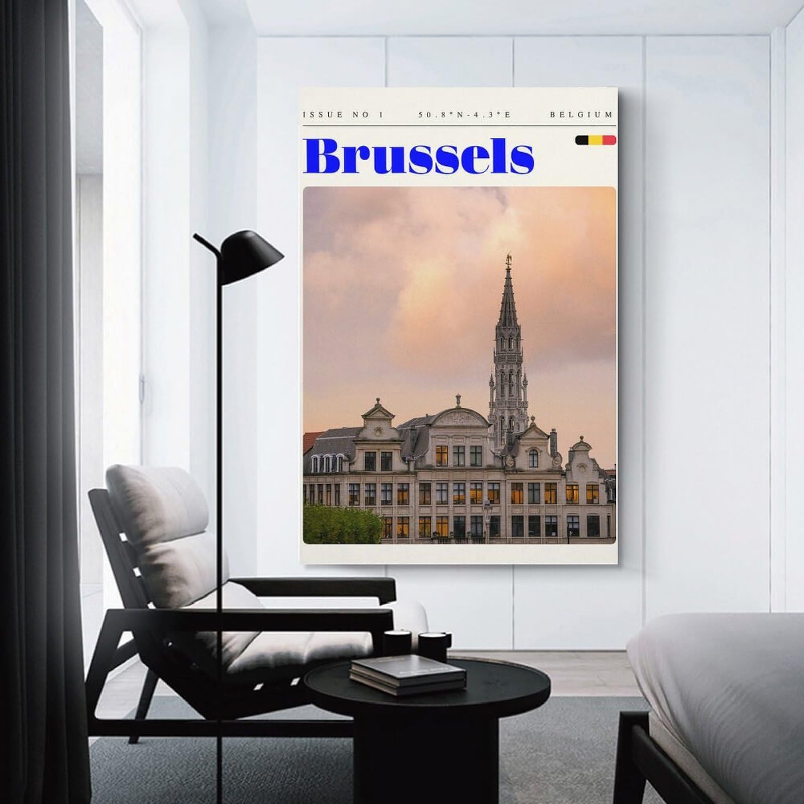 Junmoney Brussels Belgium Travel Art Home Decor Wall Art, 20x30inch(50x75cm), for New Homes, Bedrooms Or Workspaces, Gift Idea for Housewarming And Birthdays