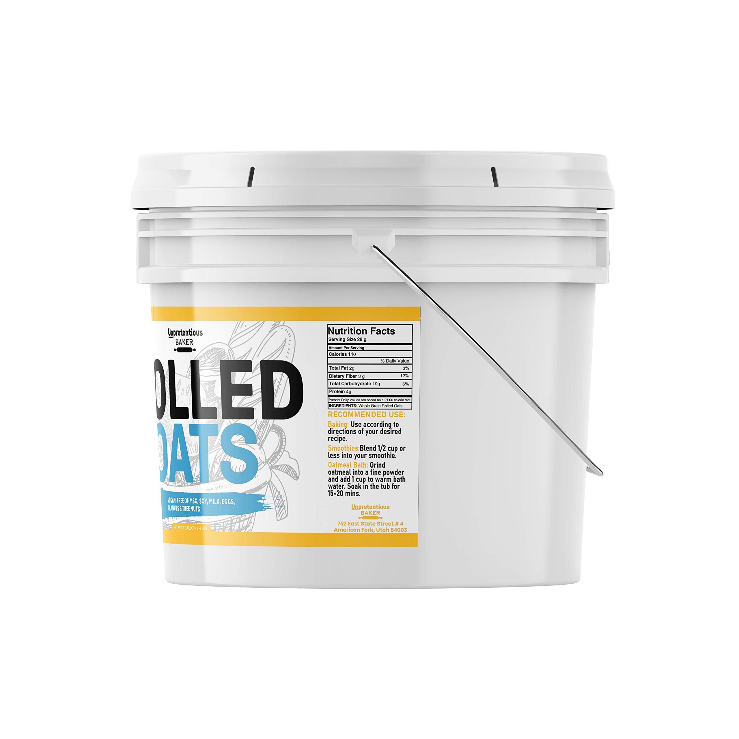 Buy Rolled Oats By Unpretentious Baker, 1 Gallon, Old Fashioned Oats