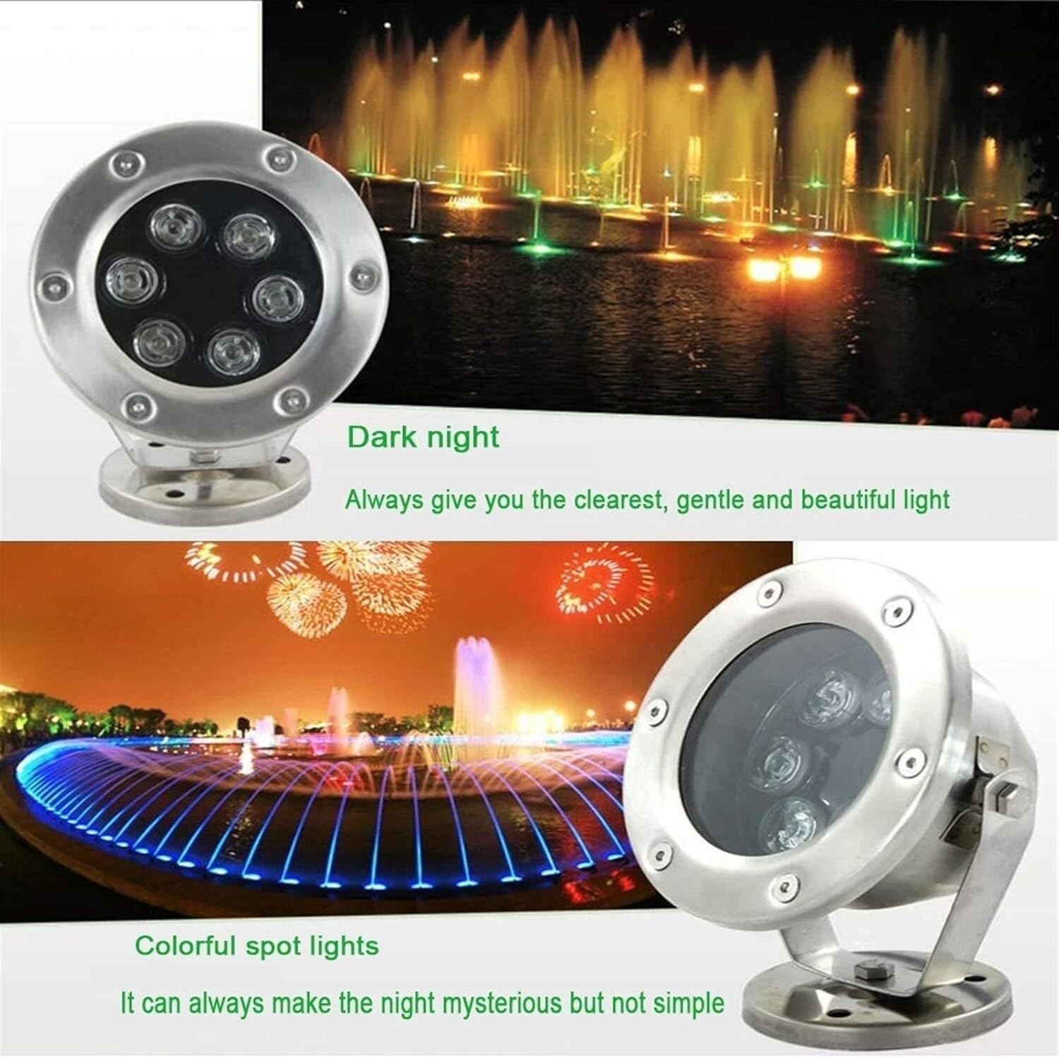 Oświetlenie podziemne LED, oświetlenie podwodne fontanny LED, oświetlenie dekoracyjne basenu, kolor: RGB(12w(24V))