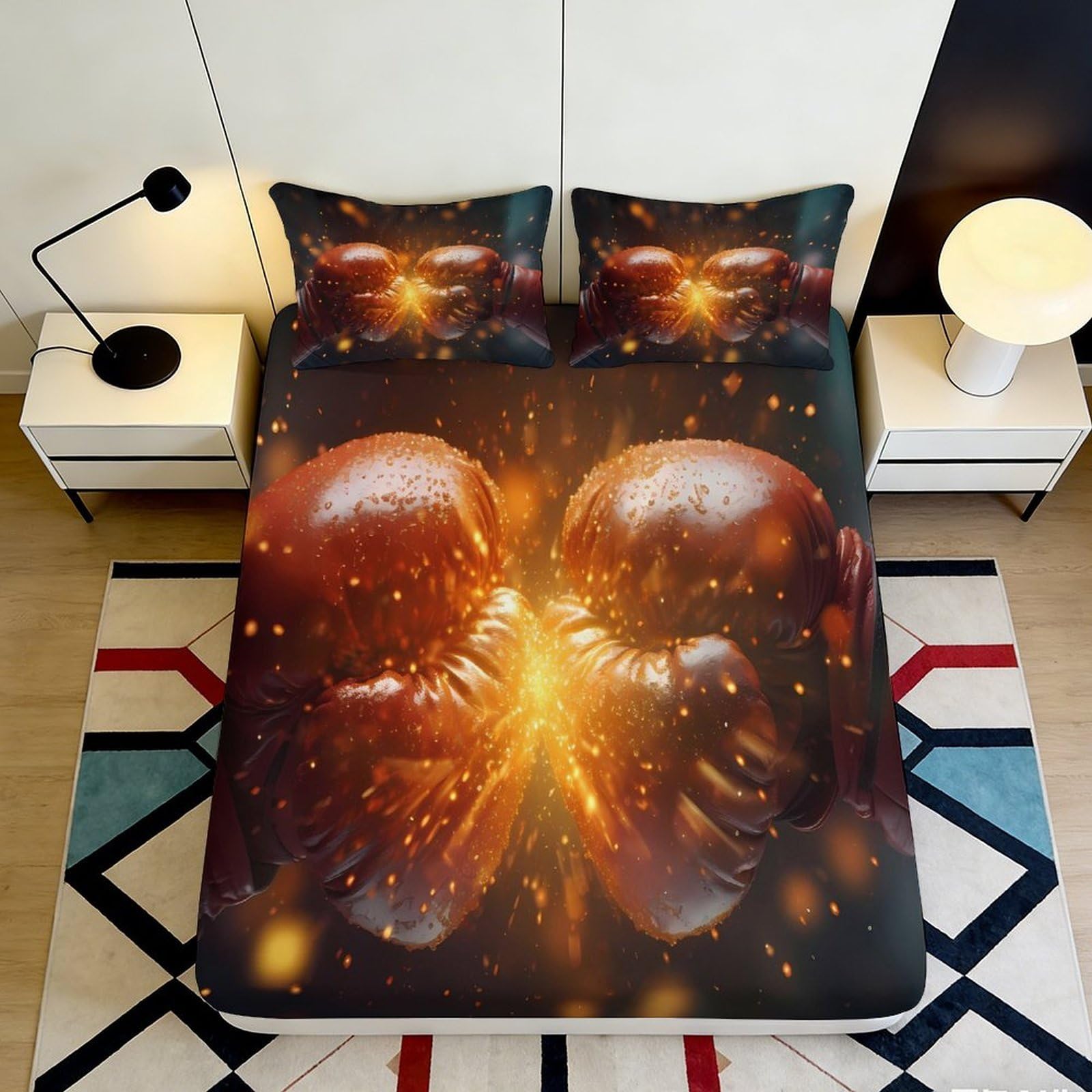 3D Printed Universe Theme Fitted Sheet Microfiber Deep Pocket Non-Slip Universe Mattress Fitted Cover Washable 90x200x25cm