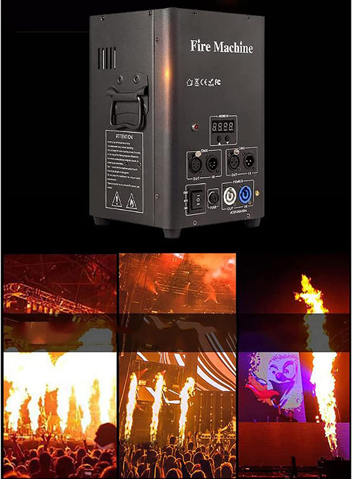 Proiettore di Fiamma/Effetto Scenico, Lanciafiamme a Getto/Jet di Fiamma 1-3m, Controllo Dmx512/Con Canale Sicuro, per Attrezzature per Eventi a Effetto Palcoscenico All'aperto