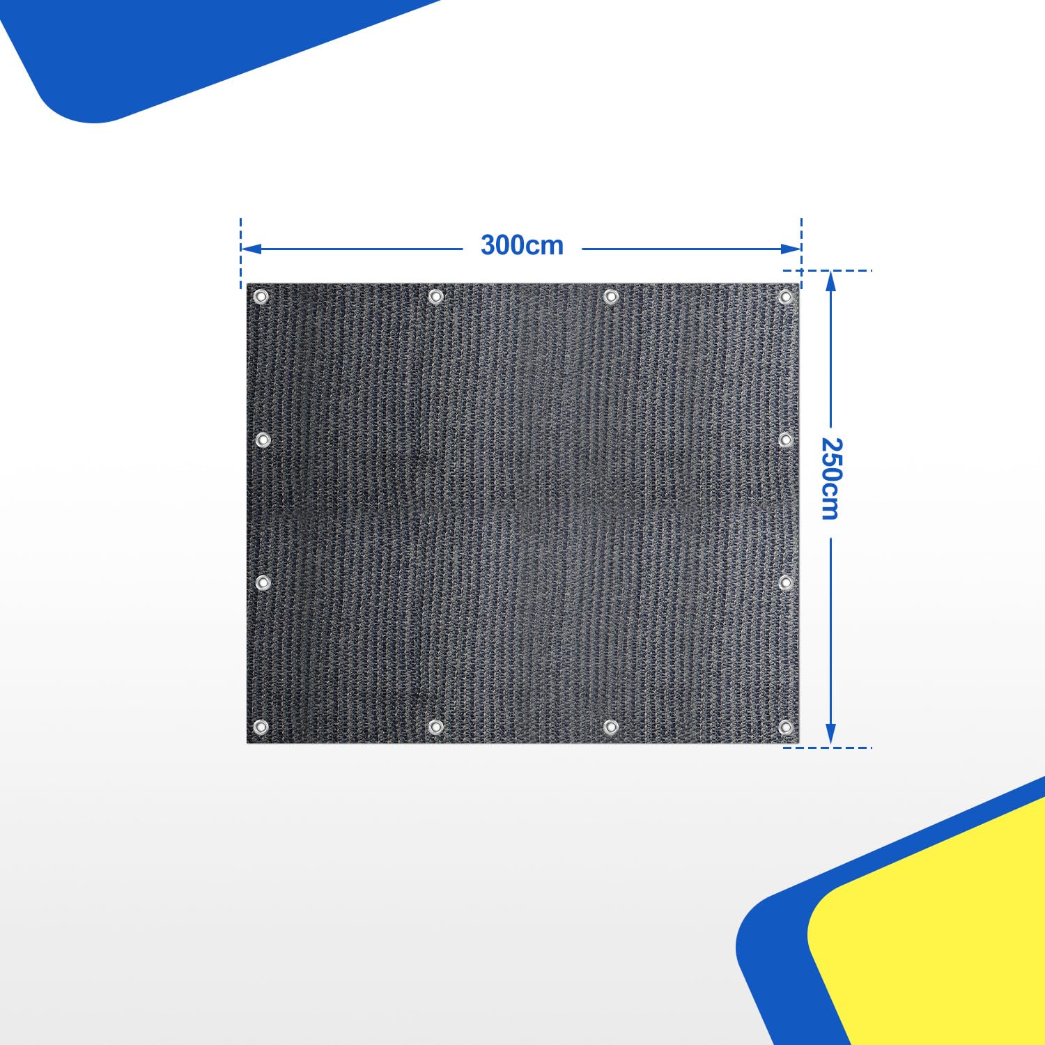 Vorzeltteppich 250x300cm, Campingteppich Outdoor Atmungsaktiv Waschbar rutschfest Zeltteppich mit 13 Heringen & Tragetasche, für Wohnwagen Wohnmobil Markise, Grau Blau