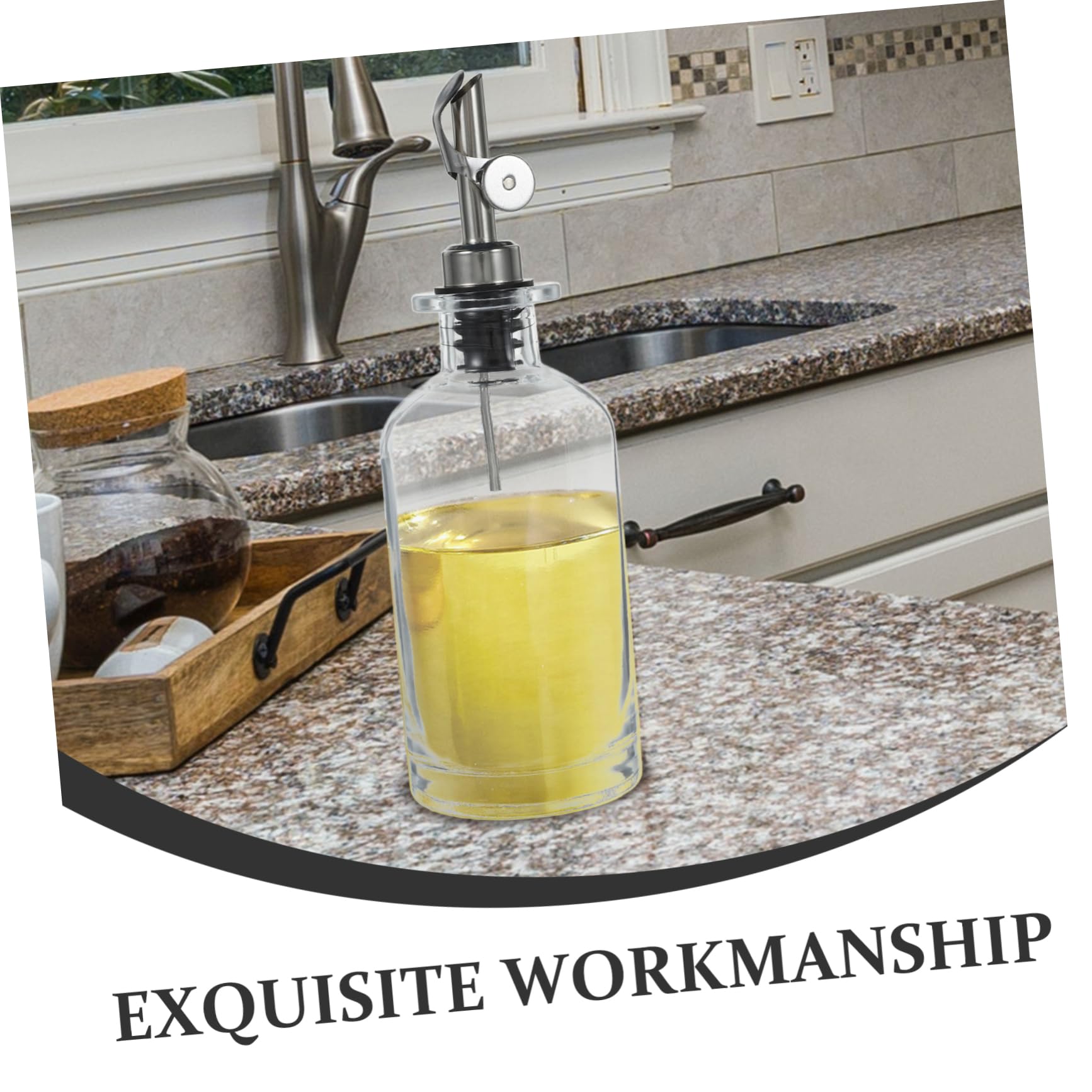 2piezas Botella De y De Dispensador Elegante Control De Vertido Para Cocina Para Aceitera y Vinagrera