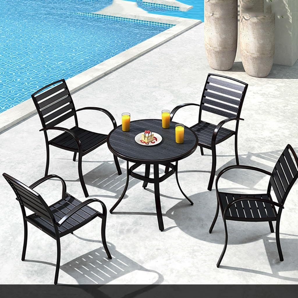 Stoły zewnętrzne Krzesła Ogrodowe 5-częściowy zestaw stołów bistro, aluminiowe meble ogrodowe na zewnątrz, do patio Balkon Yard przy basenie