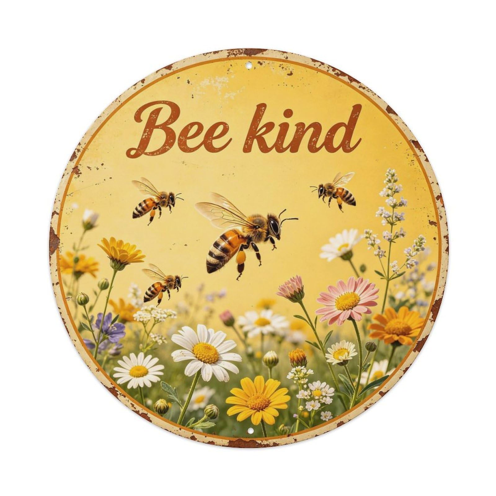 Vintage_bee_kind Metal Tin Sign Plaque