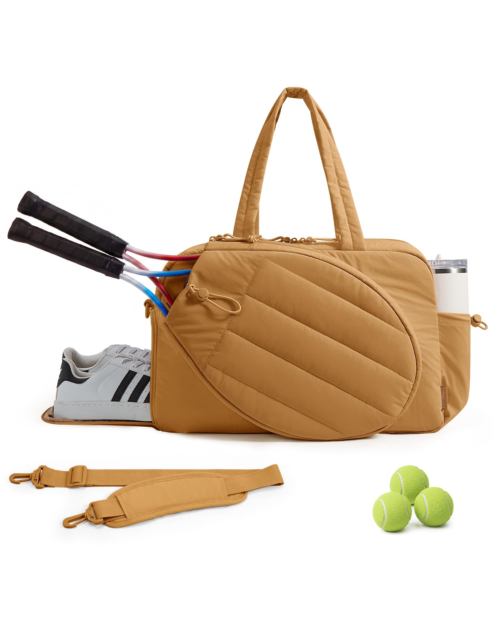 BAGSMART Tennis Gym Bag for Women, Quilted Pickleball 15.6" Laptop Backpack