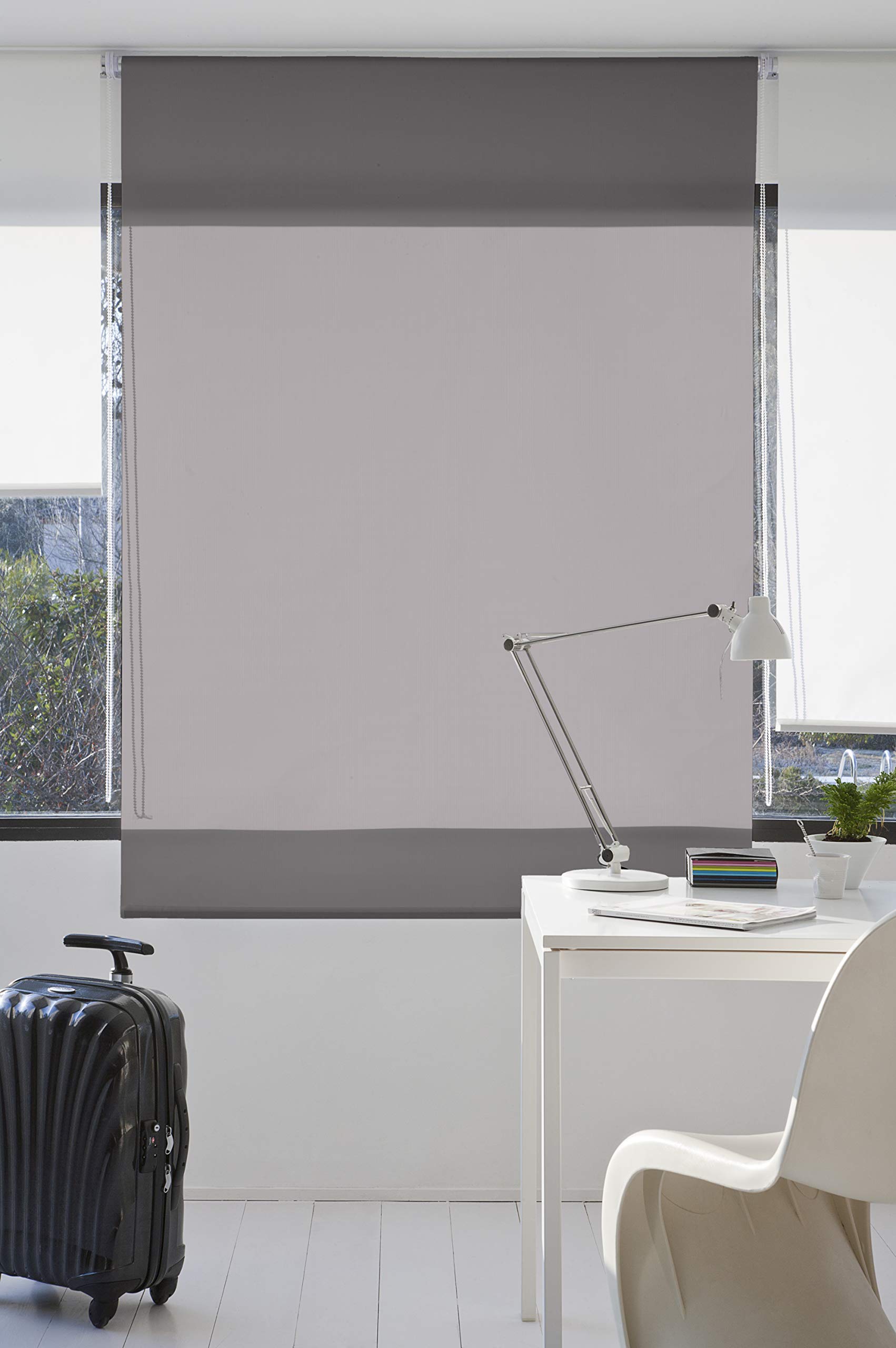 Tenda A Rullo Estoralis | GOVE | Moderna Traslucida Grigio 120x235cm (Tessuto 117x230cm) - Sistema Di Sicurezza Per Bambini - Prodotta In Spagna Da ZEBRA TEXTIL - 2