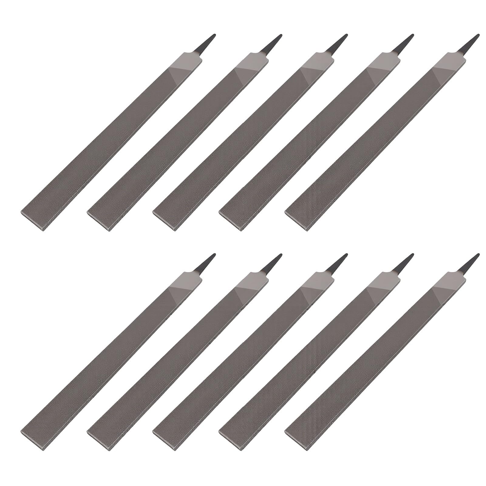 Lima Plana de Acero con Alto Contenido de Carbono T12, Lima Manual de Doble Corte de 250 Mm para Recortar y Dar Forma a Metal, Madera y Plástico (Bien 10PCS)