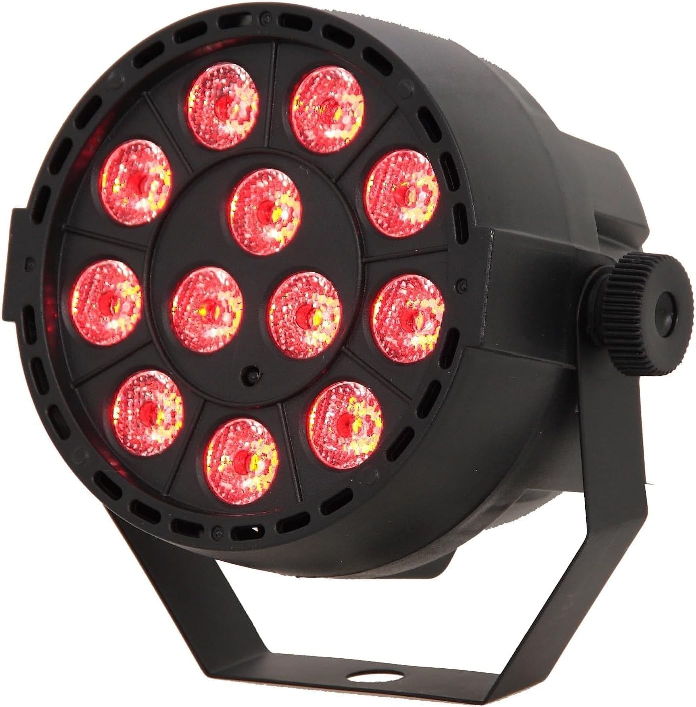 Ibiza - PAR-MINI-RGB3 - Foco PAR con 12 LEDs RGB de 3W cada uno 3-IN-1 con efecto estroboscópico - Negro