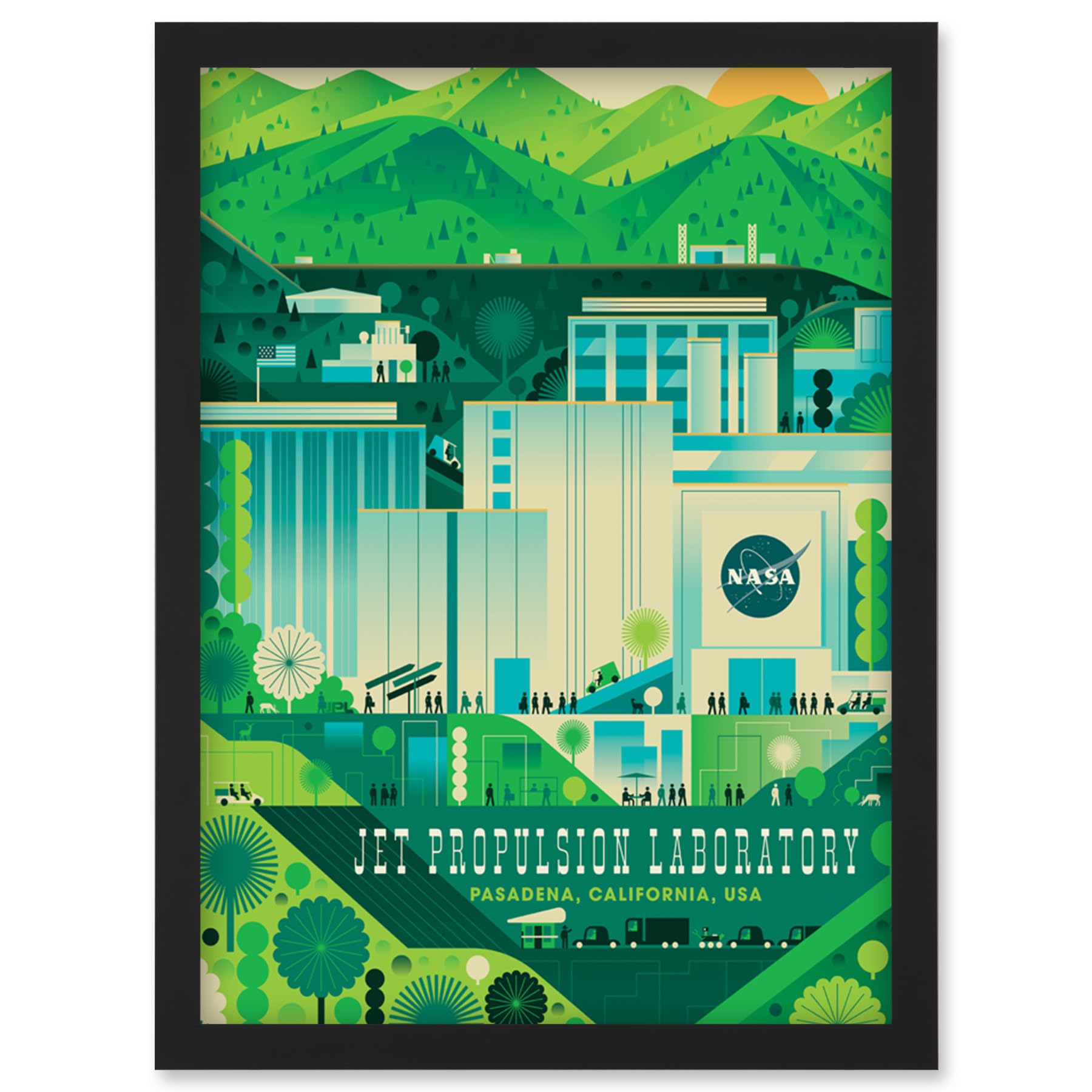 Artery8 NASA Jet Propulsion Laboratory California Living Room Artwork Framed Wall Art Print A4