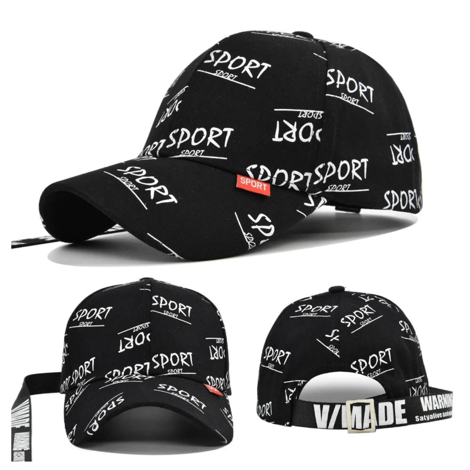 Unisex Uomo Uomo Donna Hop Hip Sport Regolabile Cappello Stile Semplice Berretto da Baseball Strass Hip Hop Caps Chic Ricama Lettera cap (Color : Rosso, Size : One Size