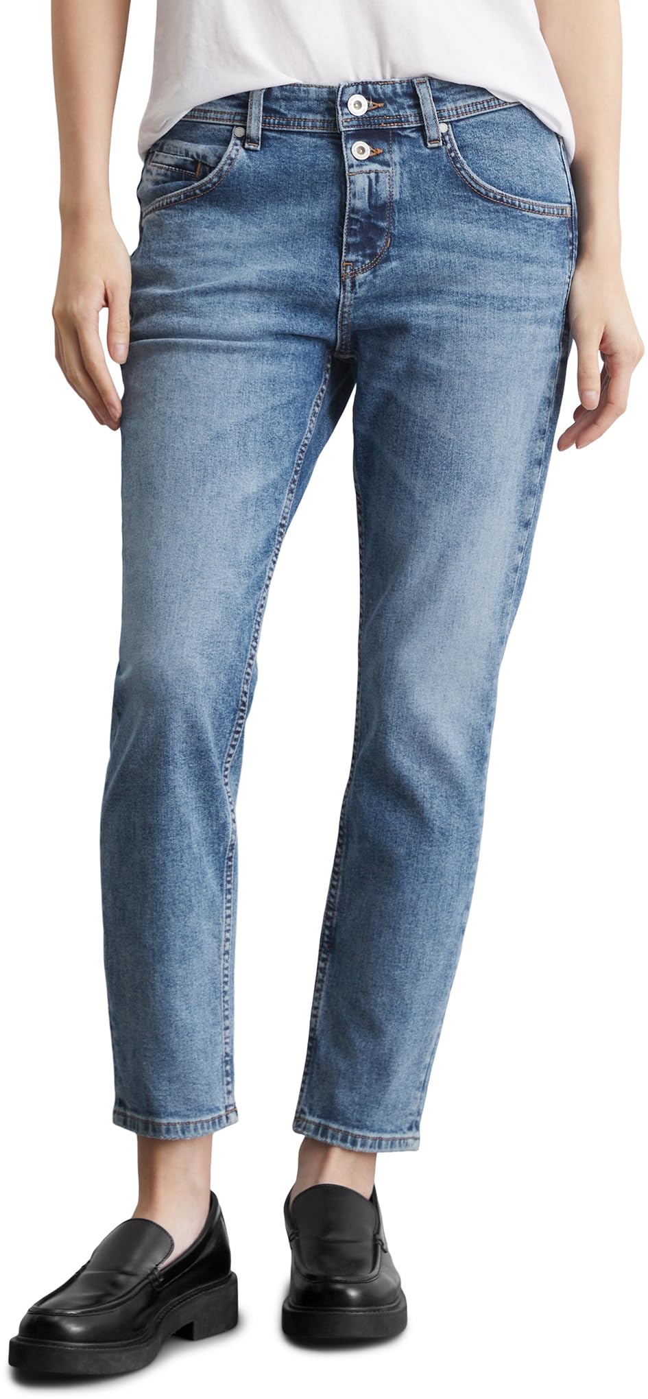 Marc O'Polo Damen Jeanshose mit Stretch-Anteil Boyfriend Fit