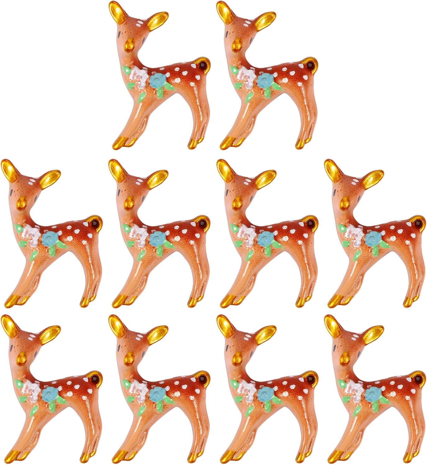 EXCEART 10pcs Mini Christmas Ornaments Reindeer Miniature