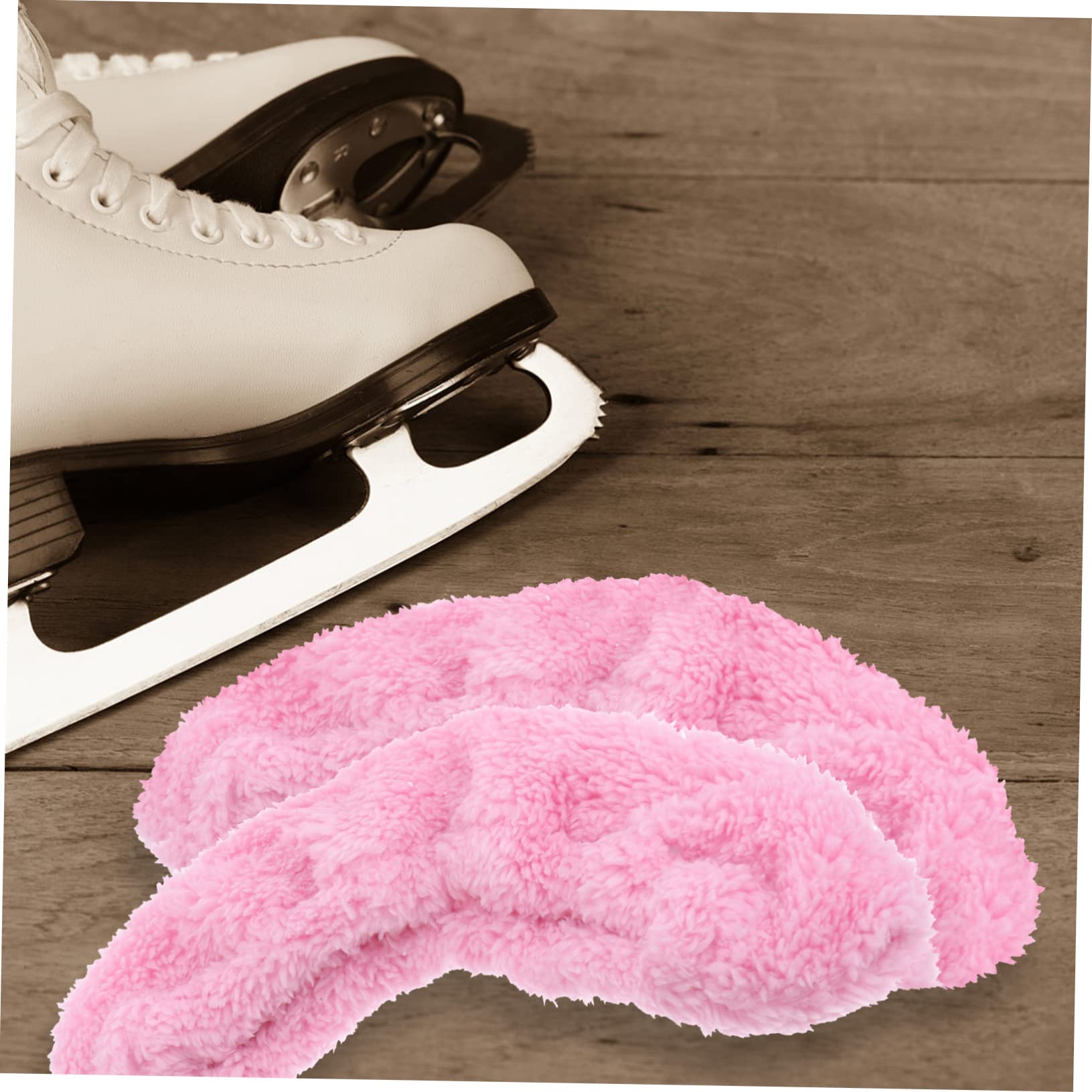 Abaodam Elastic Plush Ice Skating Cover for Hockey Skates XL Pink Protective Skate Guards Lightweight Comfortable for Figure Skates Skating Accessories