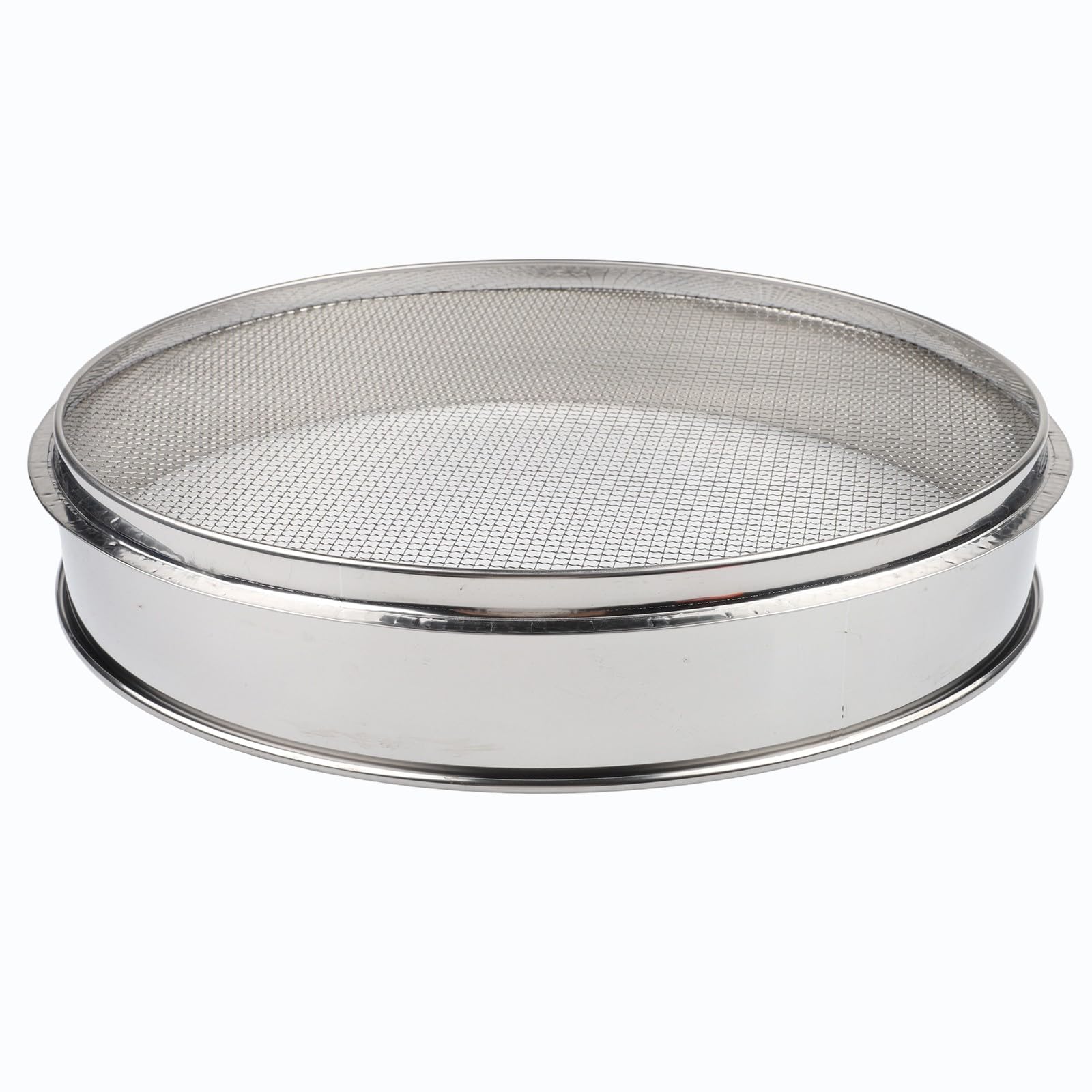 Setaccio per farina a maglia fine, 40 cm, in acciaio inox, filtro da cucina, per cottura e olio da zucchero