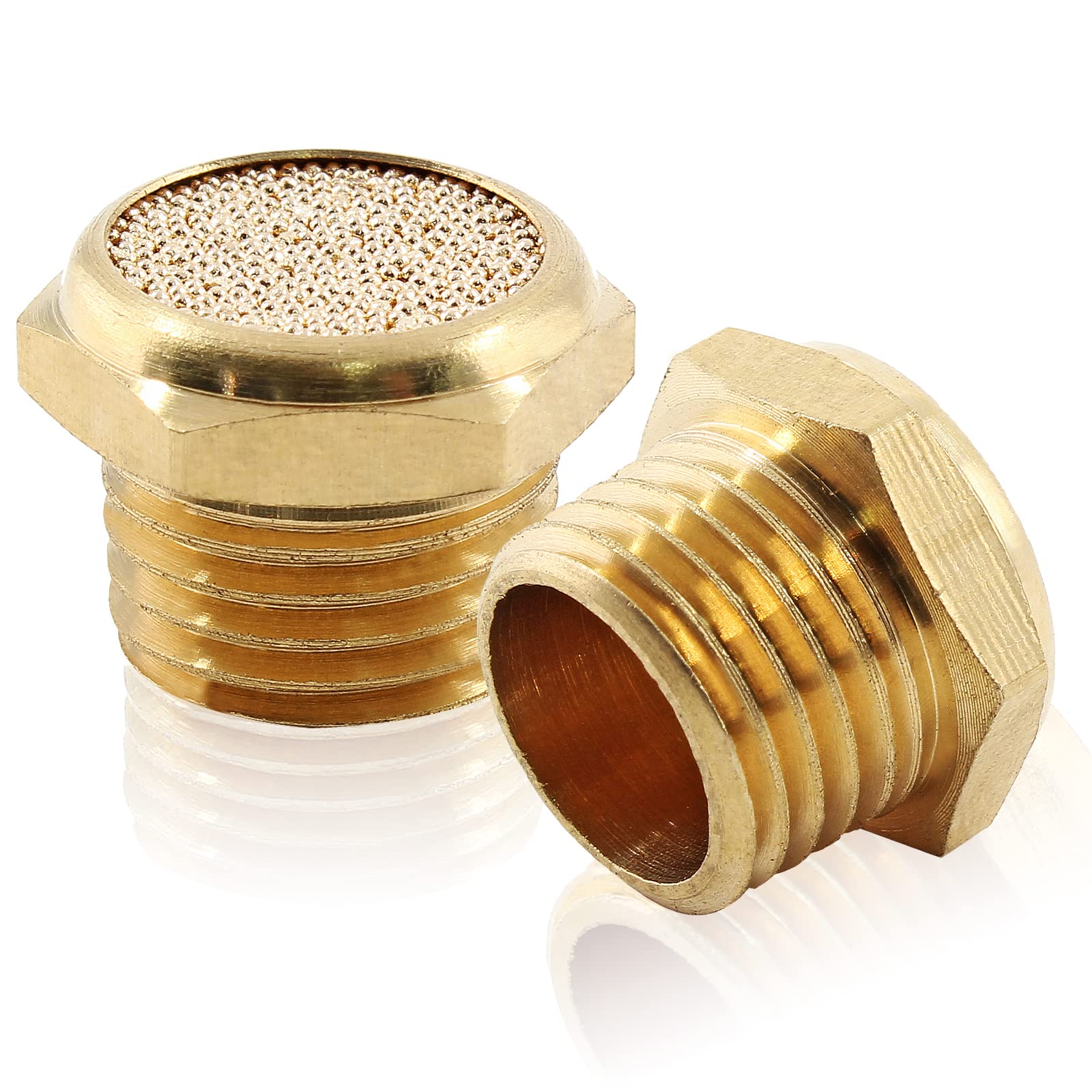 Jiozermi 12 Pcs Pneumatic Brass Air Muffler Silencer, 1/4 NPT Male — Amazon image 2