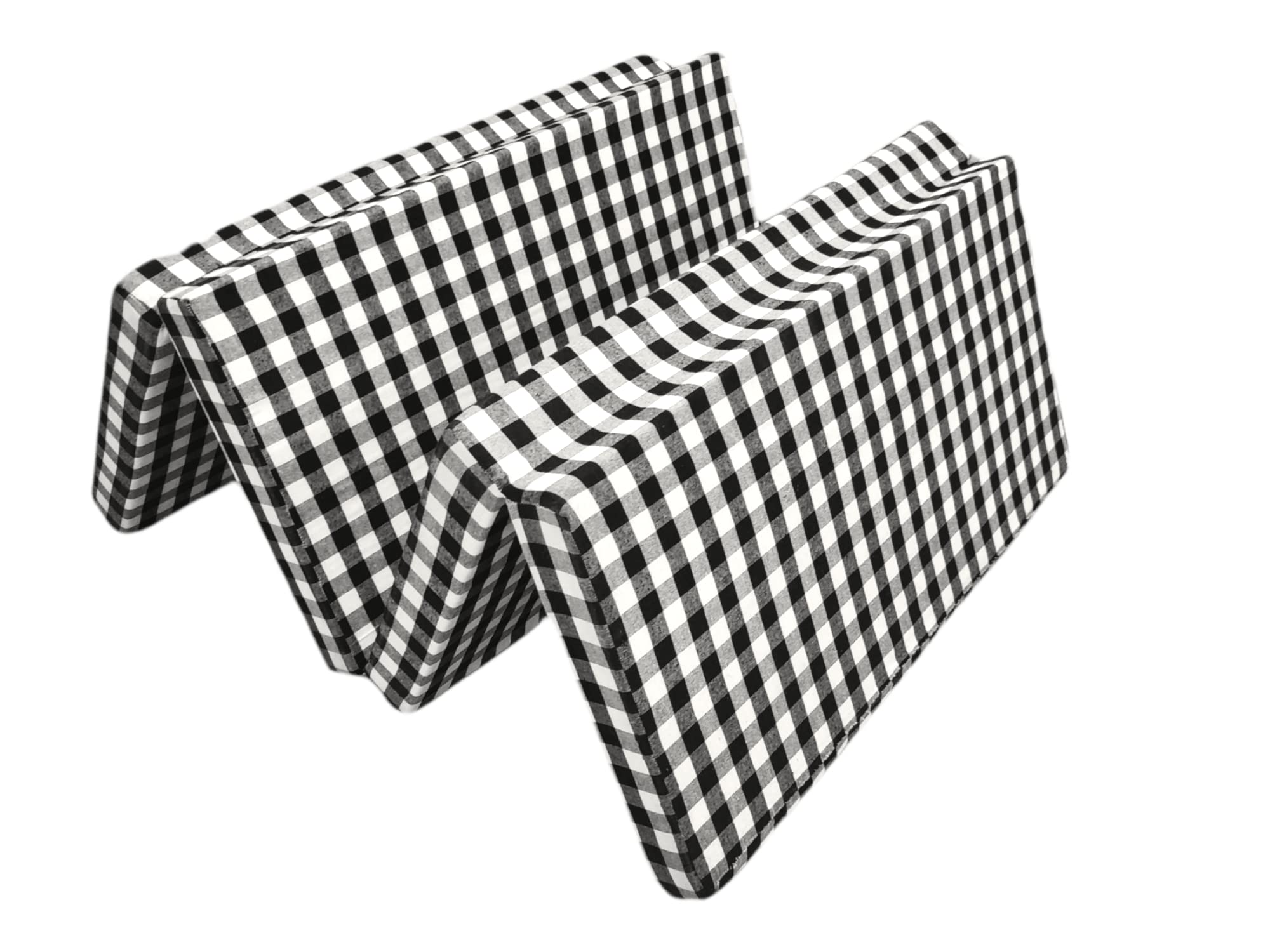 Deevine Craft 4 Fold Cotton Cover 2-inch Thick Mattress Medium Hard Firm Single Size Folding Pure White EPE Foam 4 Fold Mattress for Travel, Picnic (Black and White Gingham Plaid Check (4 Fold 35X72X2 Inches) (B0BCZPJRYM) Amazon Price History, Amazon Price Tracker