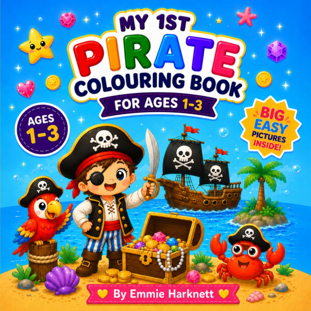 My 1st Pirate Colouring Book for Ages 1–3: Cute Pirates, Treasure Chests, Pirate Ships, Parrots and Ocean Adventures for Little Hands