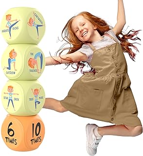 Skywin-Exercise Dice, Fun 1 Pack Workout Dice for Kids Solo or Group Classes, 6-Sided Foam Fitness Dice for Home, Classroom and Physical Education Learning