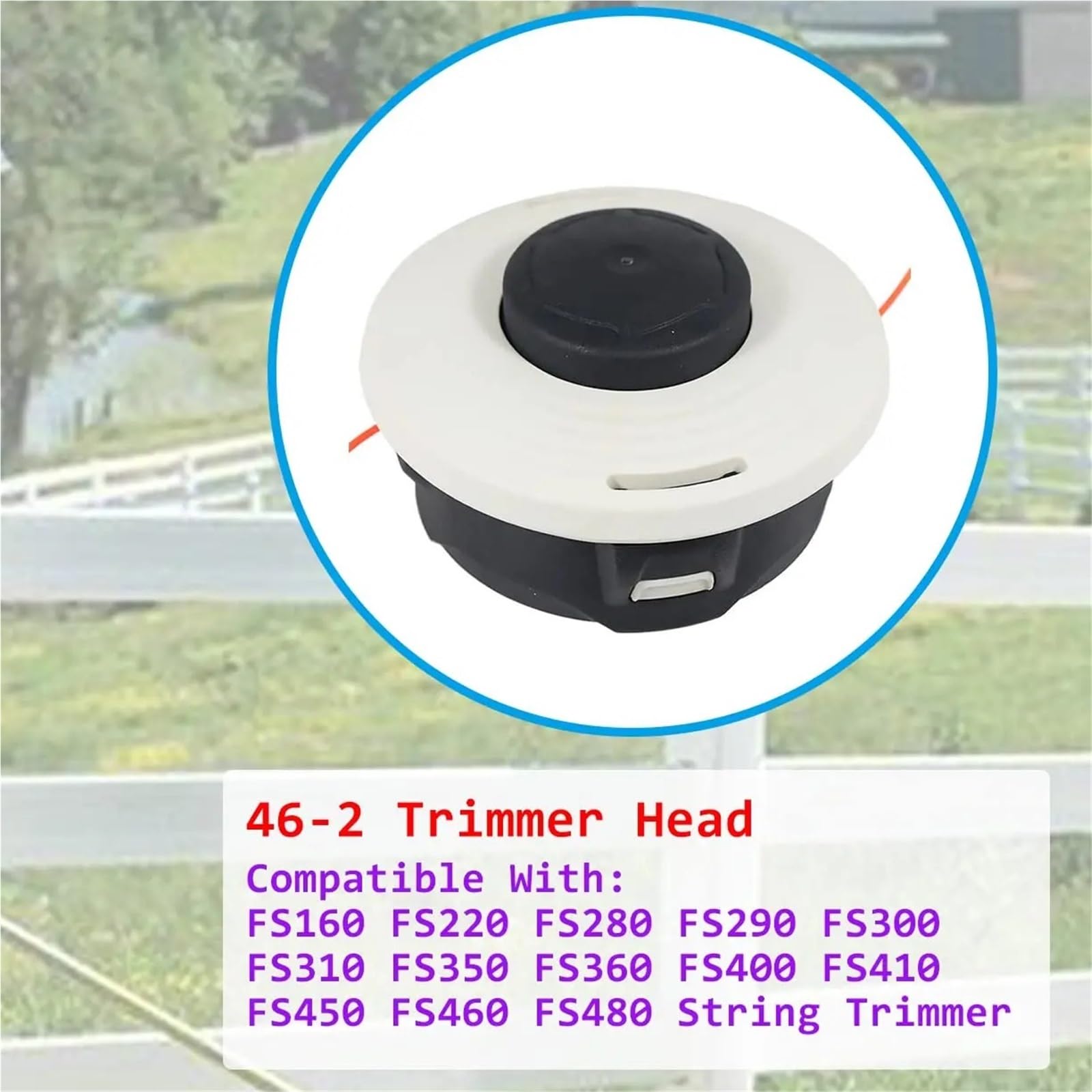 Cabezal De Corte 46-2, Compatible con Stihl, FS160 FS220 FS280 FS290 FS300 FS310, Accesorio for Cortacésped