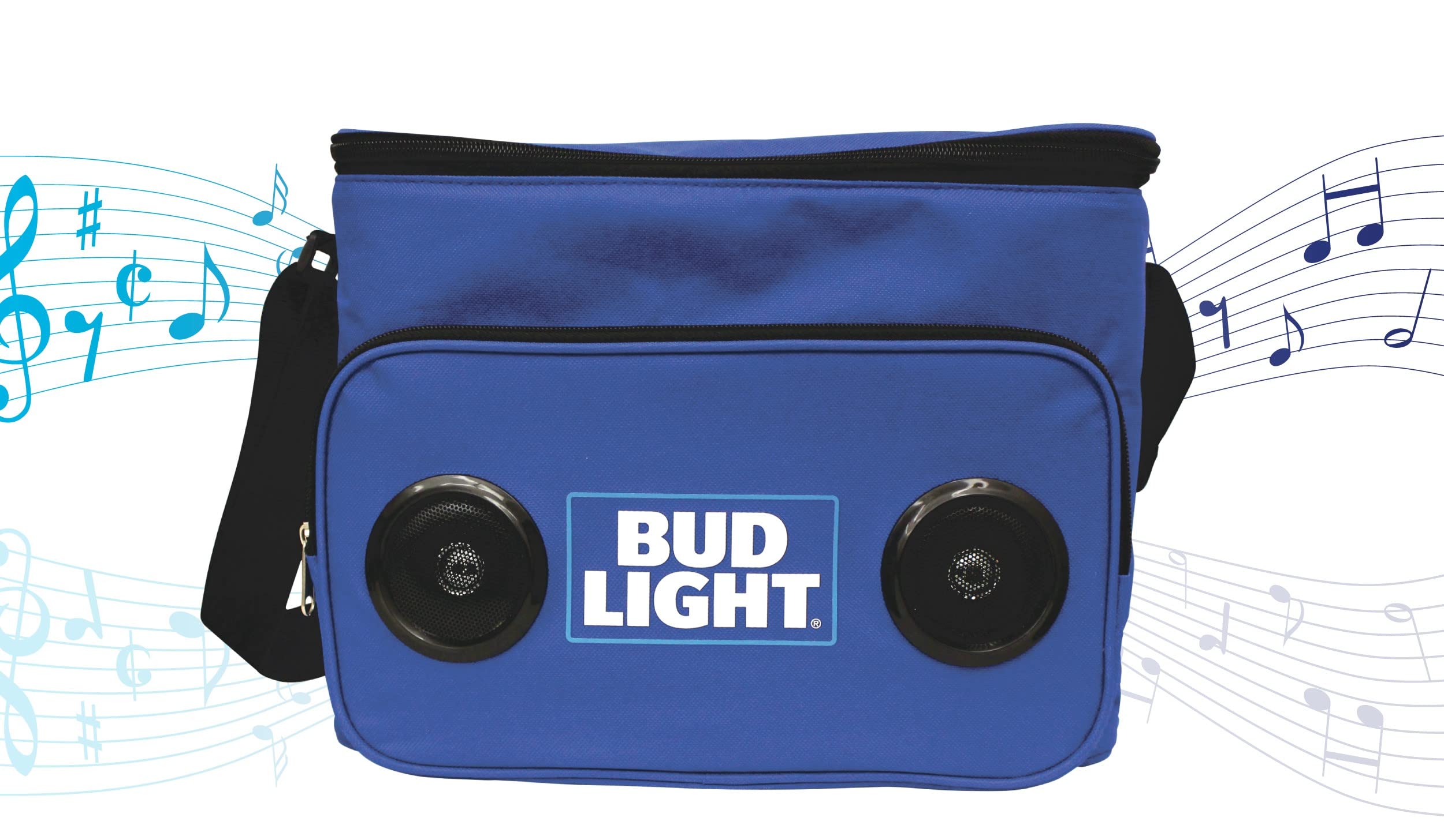 Bud Light Soft Cooler Bluetooth Speaker Portable Travel Cooler with Built in Speakers Wireless Cool Ice Pack Cold Beer Stereo for Apple iPhone, Samsung Galaxy with Bonus Bottle Opener & 2 CAN Coolers