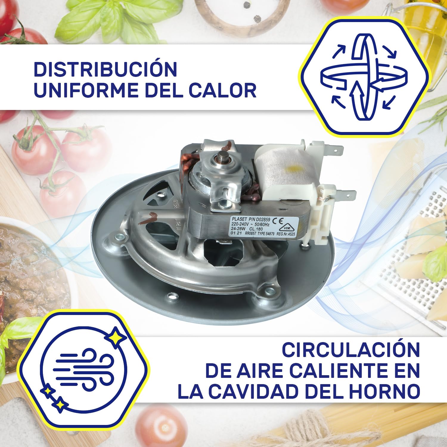 Motor Ventilador Horno de Aire Caliente 25W 220/240V 50/60Hz con Código Original C00230134 para Indesit para Hotpoint 482000062496 para Whirlpool - MADE IN EU - Garantía de 10 Años - MONTERAL