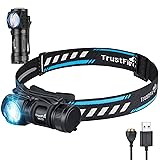 🥇Top Linternas Frontales para trekking y Montaña 5 TrustFire MC12 Linterna frontal LED linterna recargable de 1000 lúmenes ajustable de 180 °, Cable de carga USB magnético para acampar al aire libre Senderismo Correr Mc12 (Con Cinta de Cabeza Y Soporte)