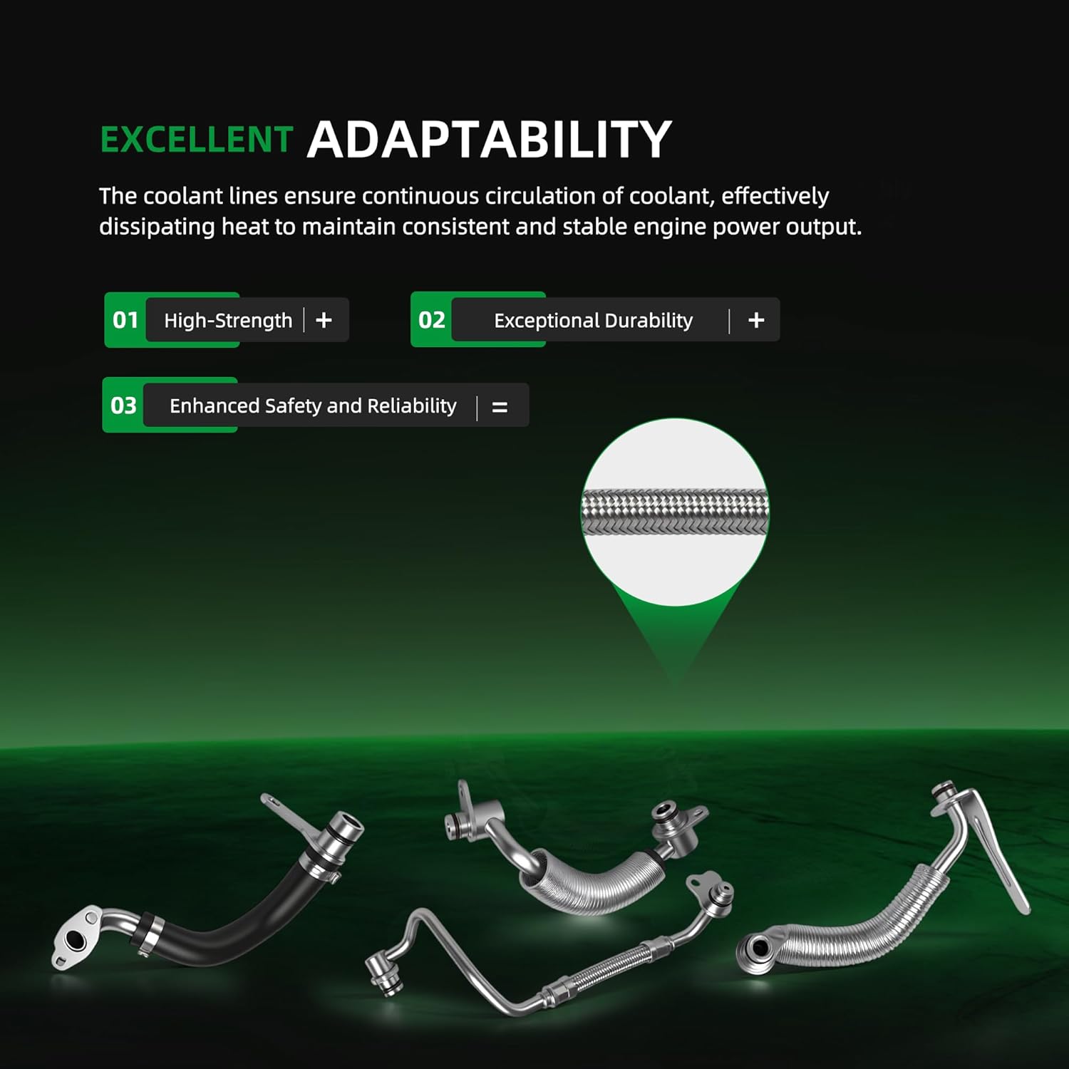 4 PCS Turbocharger Coolant Line Kit 11538663516,Fits For BMW 125i 220i 320i 328i 420i 428i 520i 528i 2010-2018,11538663517,11428626652,11428626653