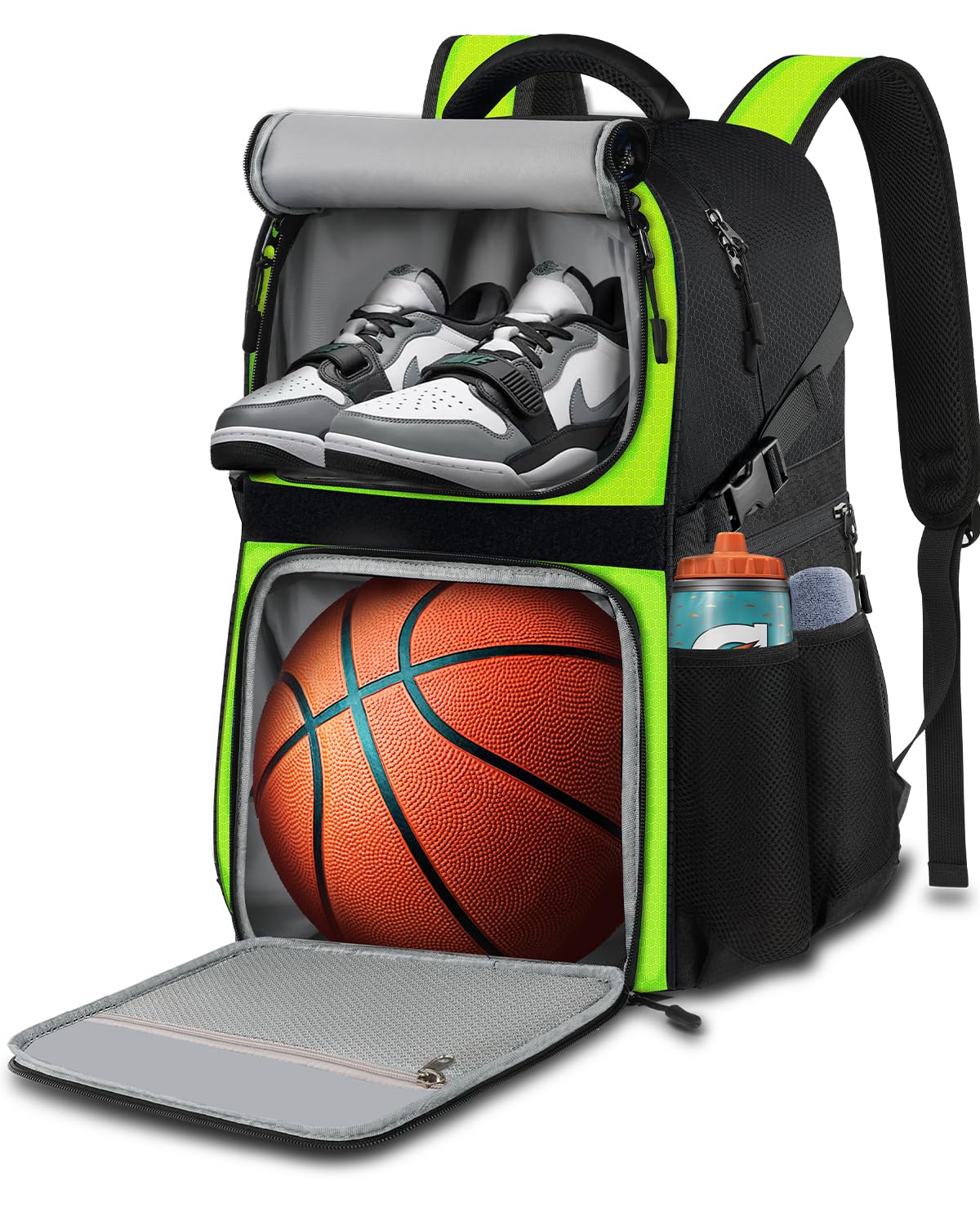 LOINTET Basketball Bag Backpack with Ball Holder Shoes Compartment, Large Basketball Accessories Sports Bag