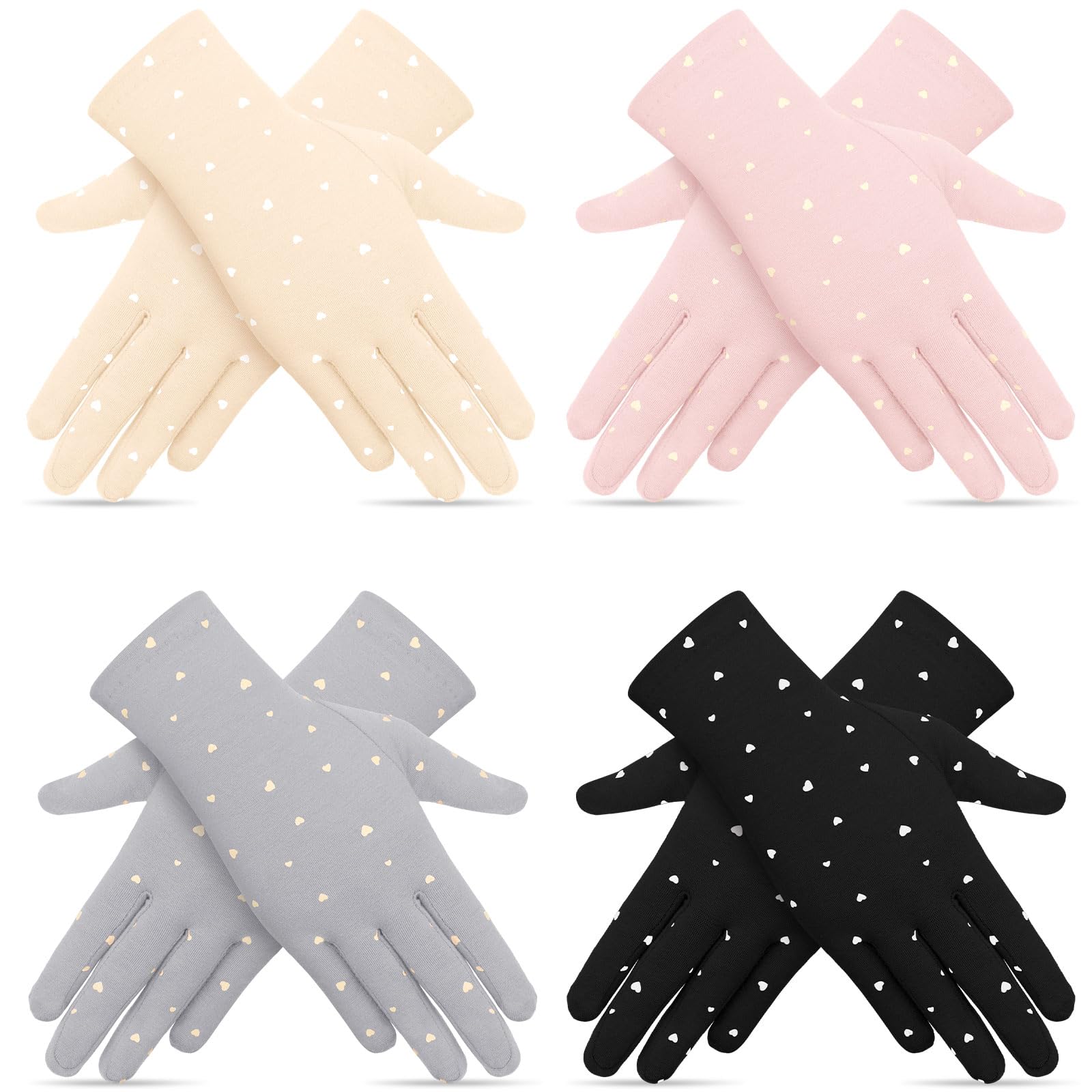 Leumoi 4 Pairs Women UV Gloves Sun Protection Women's Cycling Driving Touchscreen Gloves