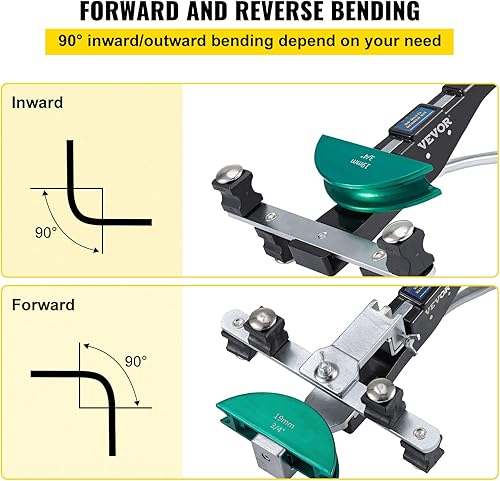 Miniatura 3 de VEVOR Dobladora de tubos, 7 troqueles de 14-78 pulgadas, kit de dobladora de tubo de trinquete de refrigeración de 90 para HVAC, tubos de