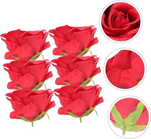 Miniatura 4 de HOMSFOU 18 rosas artificiales para boda, rosas artificiales de otoño, rosas rojas y de aliento de bebé, flores artificiales de otoño, flores