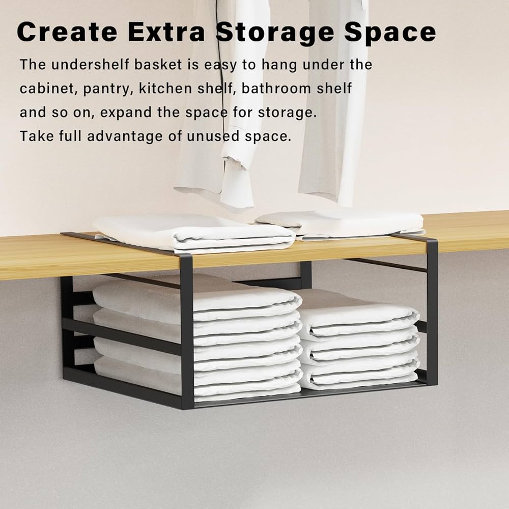 Expandable Hanging Basket Kitchen Organizer Shelf Storage Rack Under Shoe Cabinet Wardrobe Bathroom Storage Net Basket