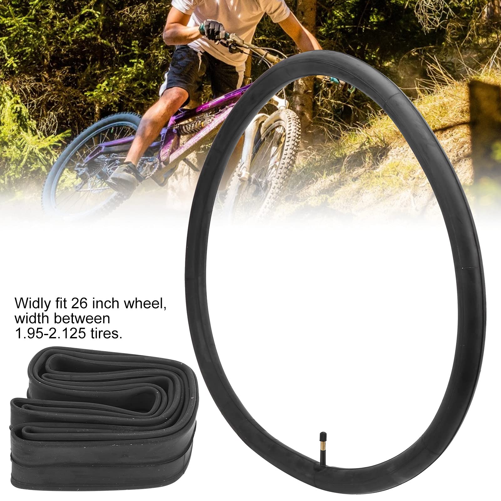 Fahrradschlauch, 26x1,95/2.125 26 Zoll Fahrradschläuche Schrader Ventil Butylkautschukschläuche Fahrrad Ersatzteile Sport & Freizeit
