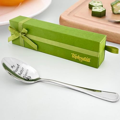 Miniatura 3 de My Peanut Butter Spoon - Cuchara grabada de acero inoxidable, cubiertos únicos de cumpleaños, cesta de Pascua, regalos para niños, niñas, mamá,