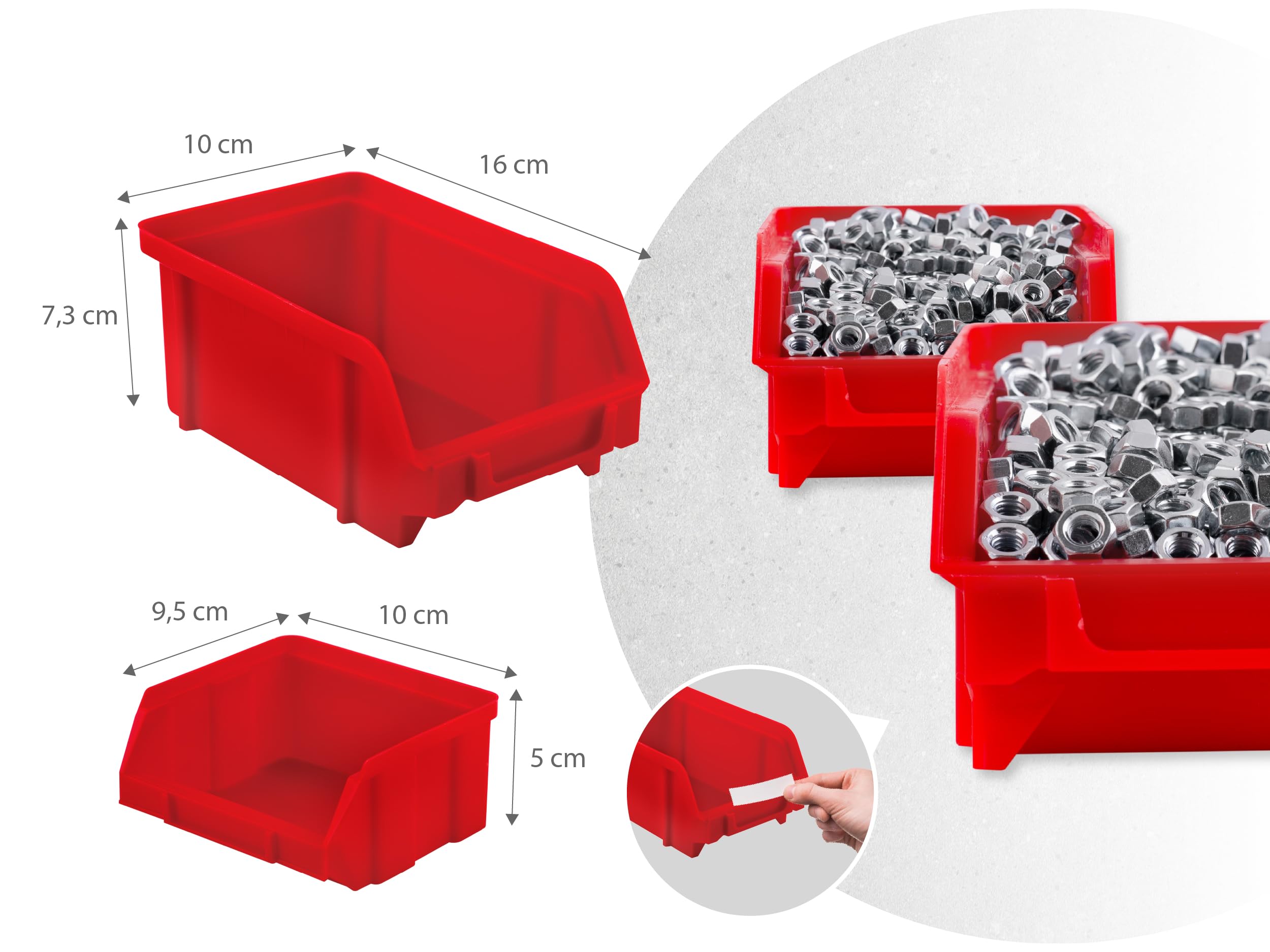 Humberg Ścianka Narzędziowa - Tablica Warsztatowa Perforowana - Regał Ścienny do Warsztatu i Garażu - 6 Modułów - 54 Elementy - Czarno-czerwony - 128 x 76 cm