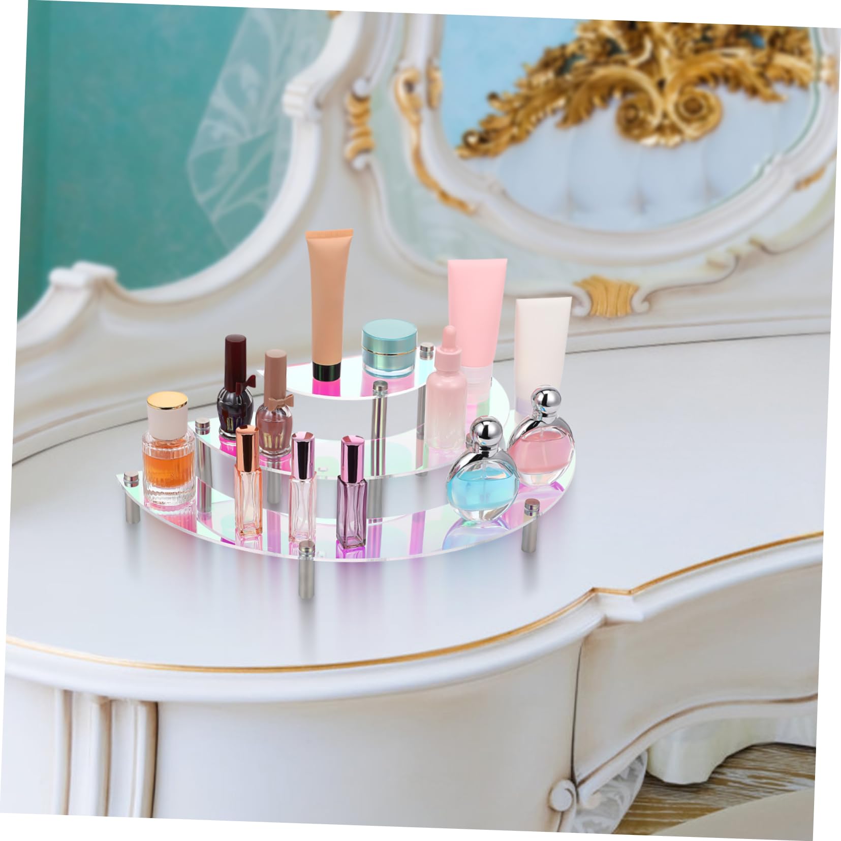 PRETYZOOM 3stufe Acryl-displayständer Nagellack-organizer Transparenter Make-up-ständer Parfüm-präsentationsständer Ständer für Aufbewahrung Kommode