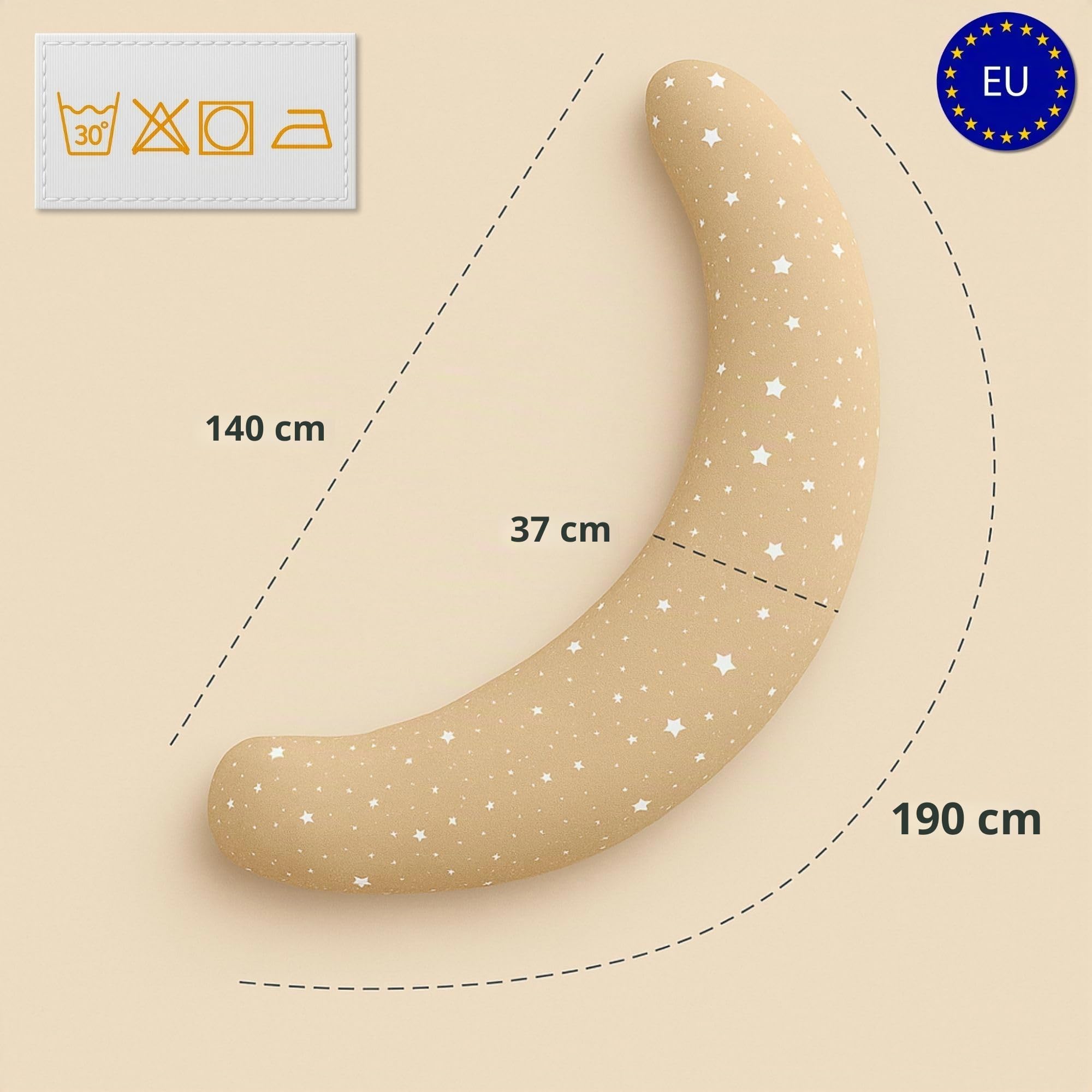 Coussin de grossesse et allaitement 190 cm – oreiller maternité en forme de C, Oeko-Tex soutien pour dormir