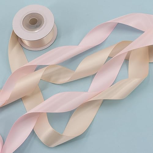 Miniatura 8 de BAORJCT Cinta de satén rosa de doble cara para envoltura de regalos, cinta de regalo de boda, baby shower, niña, día de la madre, 6 colores, cinta