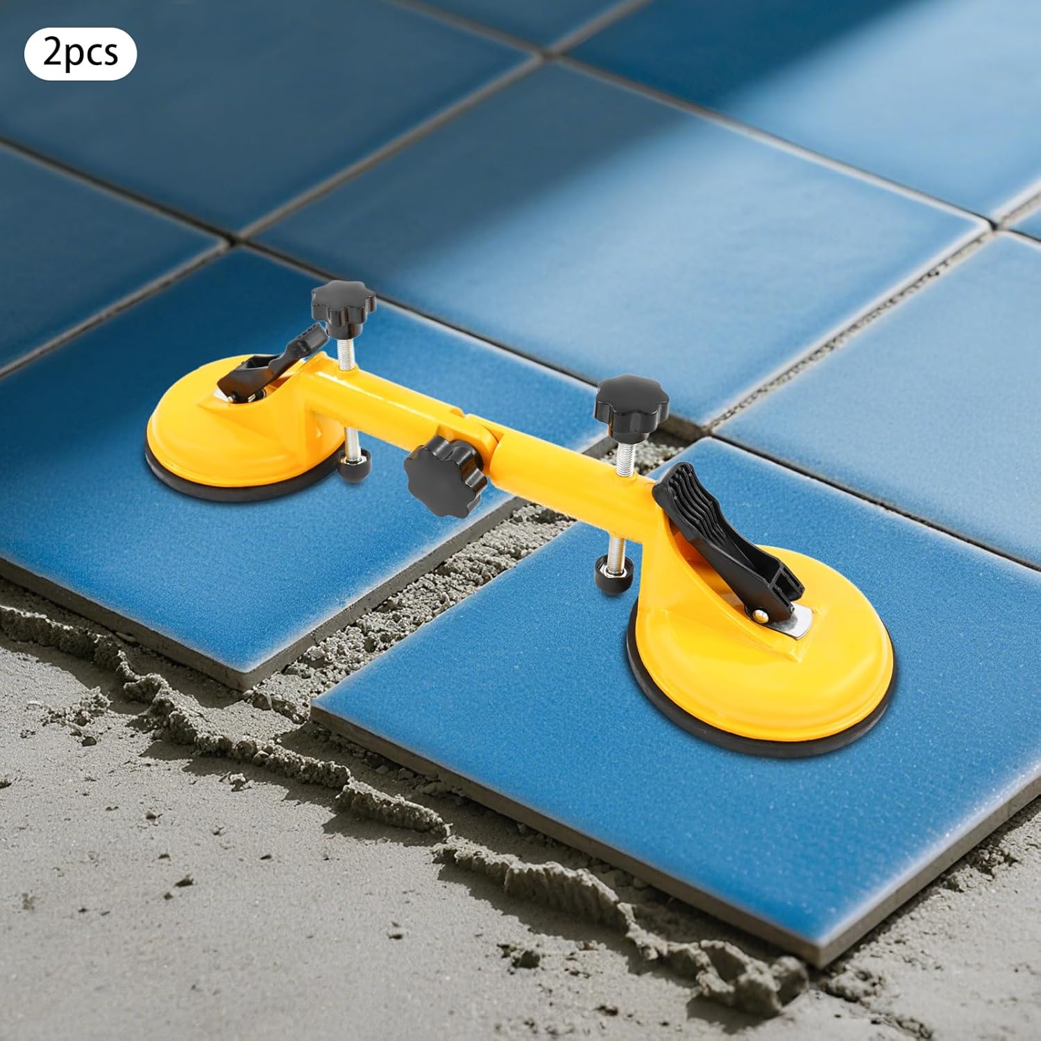 2pcs Granite Seamless Setter with Vacuum Suction Cups for Countertop Installation, 90-270 Degree Adjustable Heavy Duty Leveling Tool, Construction Seam Joiner, Accurate Tile Stone Glass Acrylic Slabs